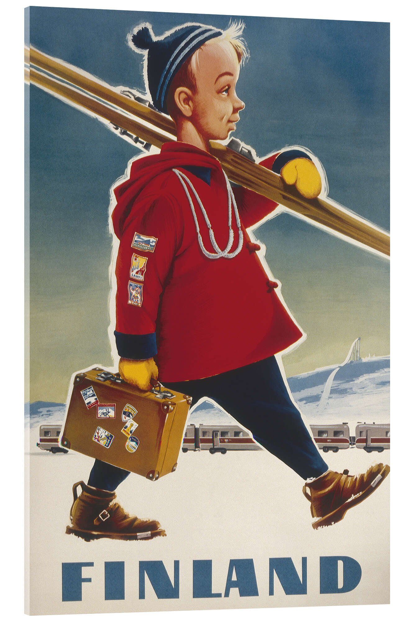 Acrylglasbild Vintage Ski Collection