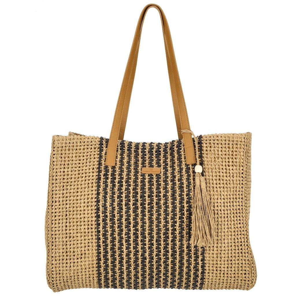 Enrico Benetti Strandtasche Badetasche mit Reißverschluss Damen Herren (Shopper, groß), in schöner Bastoptik
