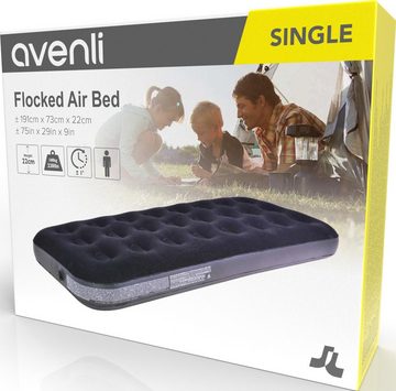 Avenli Luftbett Avenli aufblasbares Luftbett / Campingmatratze 191x73x22 cm, (Luftmatratze für 1 Person), Gästebett mit beflockter Oberfläche