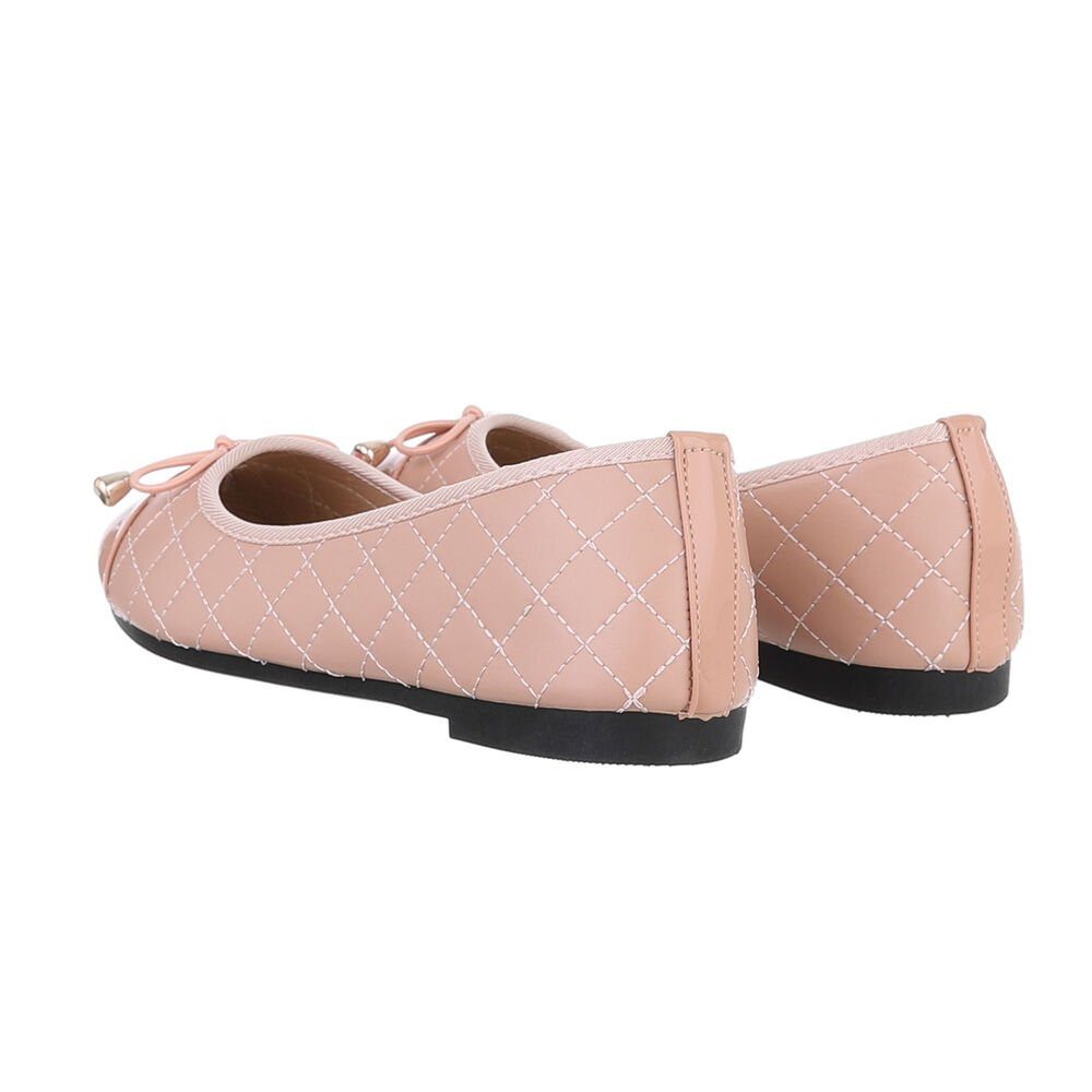 Ital-Design Damen Freizeit Ballerina (85894054) Blockabsatz Klassische Ballerinas in Altrosa