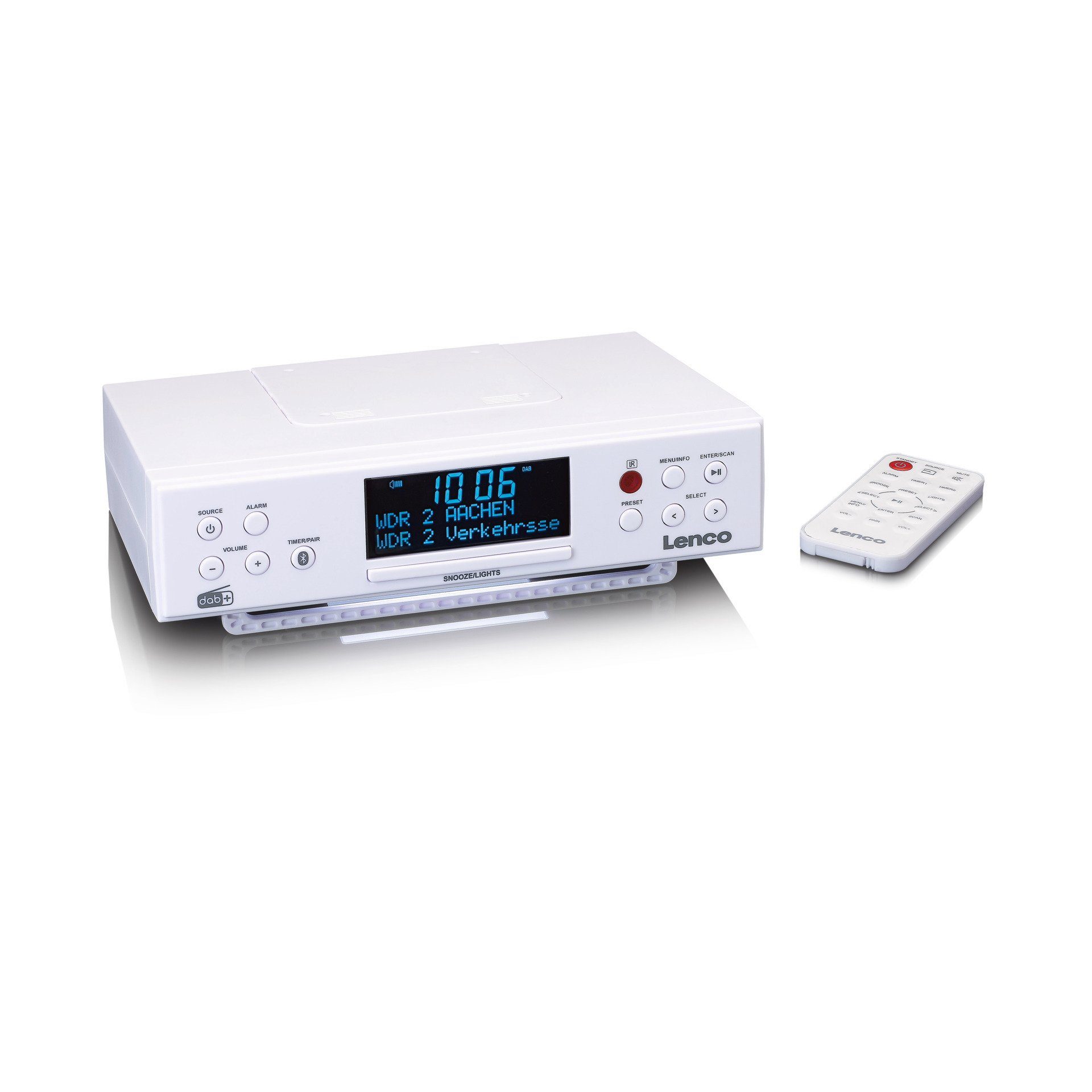 Lenco KCR-190WH Küchenradio Unterbau mit PLL-FM-Radio DAB+ BT Küchen-Radio (Digitalradio (DAB), 4 W) | Küchenradios
