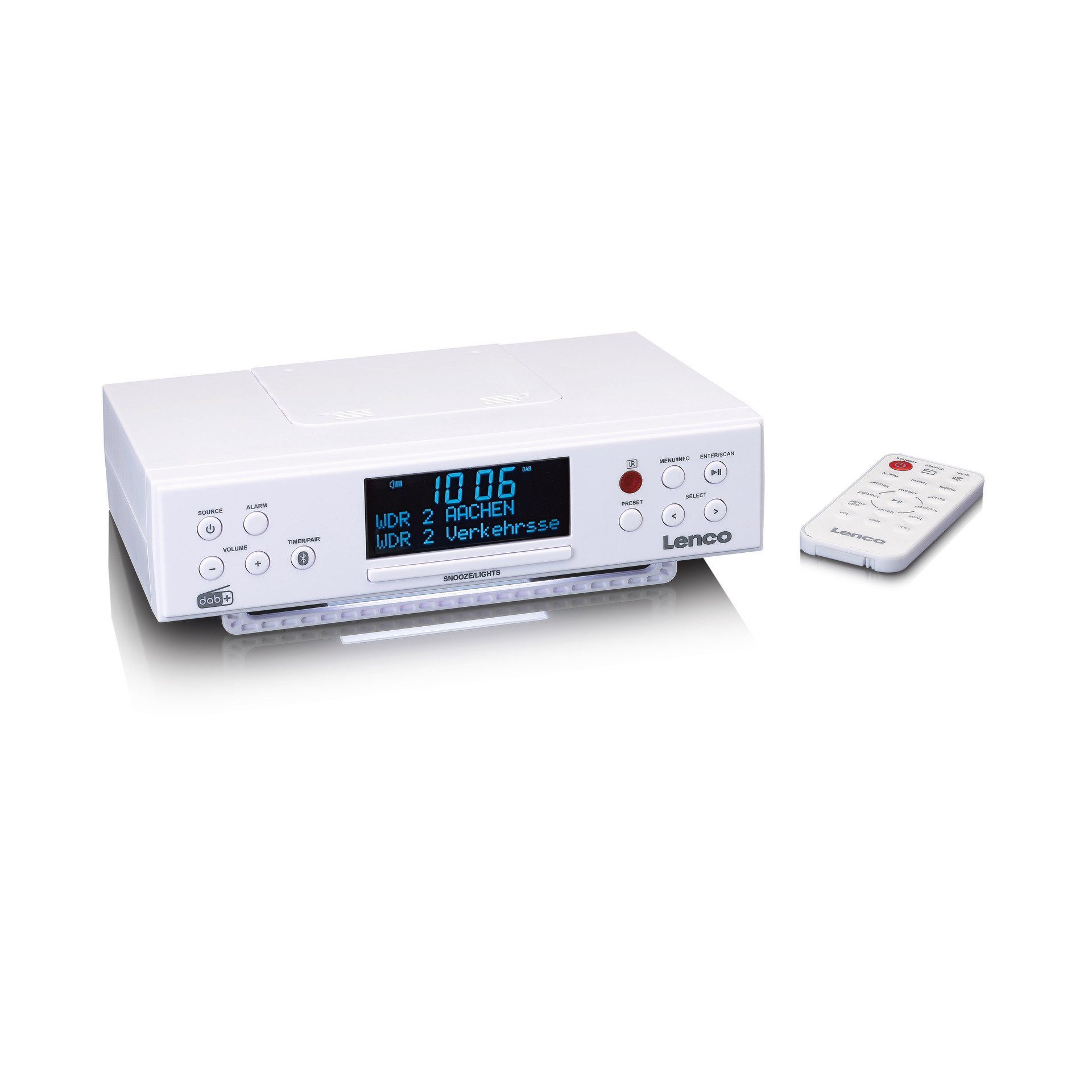 Lenco KCR-190WH Küchenradio Unterbau mit PLL-FM-Radio DAB+ BT Küchen-Radio (Digitalradio (DAB), 4 W)