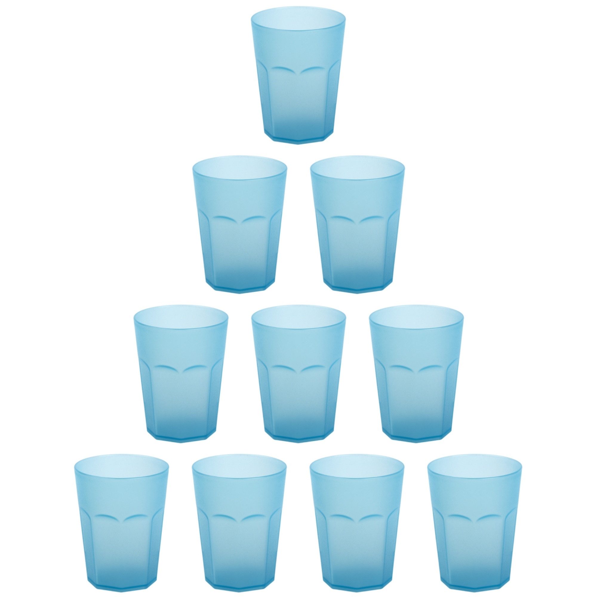 Engelland Becher Plastikbecher in modernen Neonfarben, Mehrweg, 10-tlg., Kunststoff, spülmaschinengeeignet, bruchfest, wiederverwendbar, 250 ml, 0,25 Liter