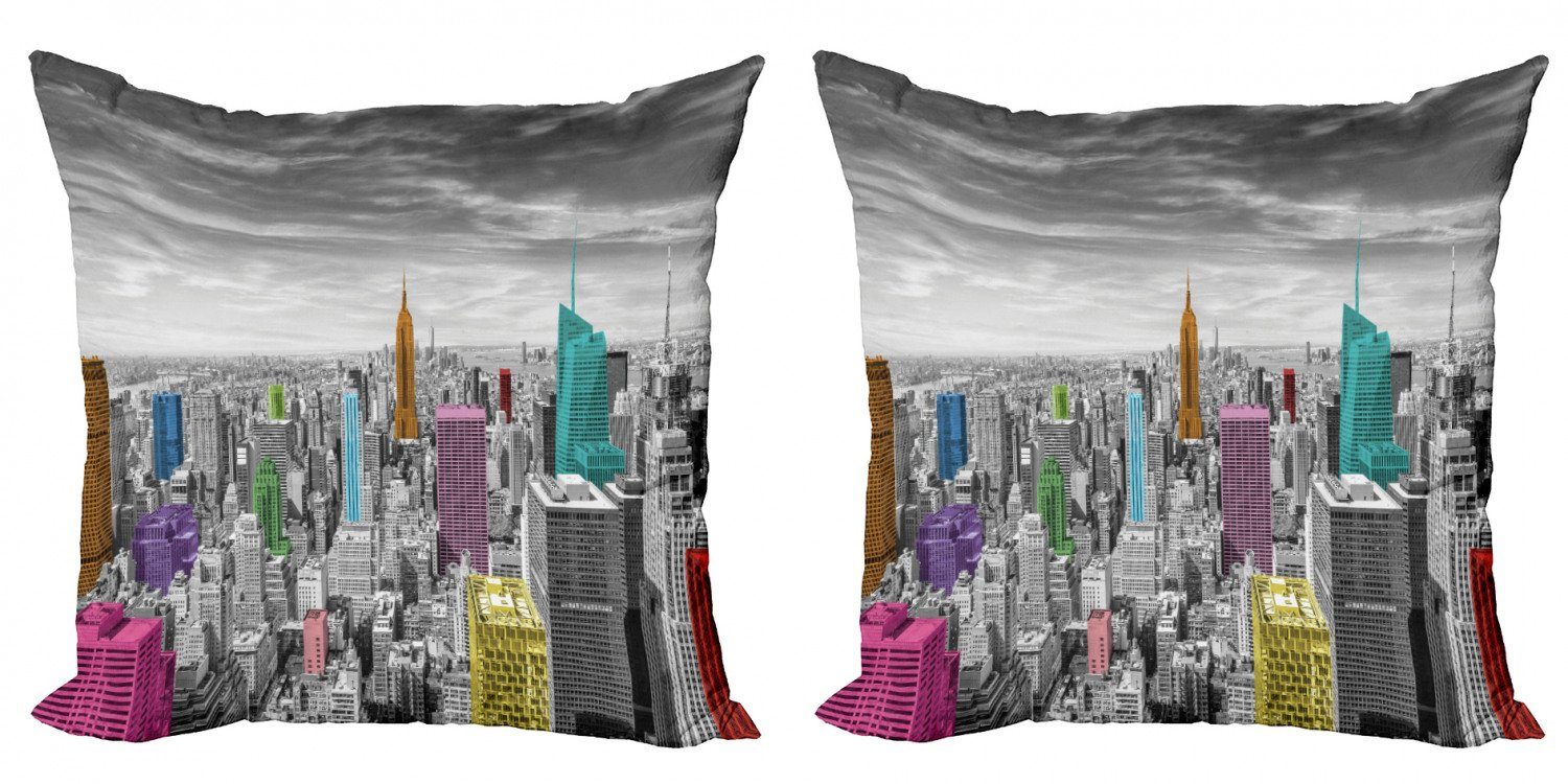 Kissenbezüge Modern Accent Doppelseitiger Digitaldruck, Abakuhaus (2 Stück), New York Stadtbild Architektur