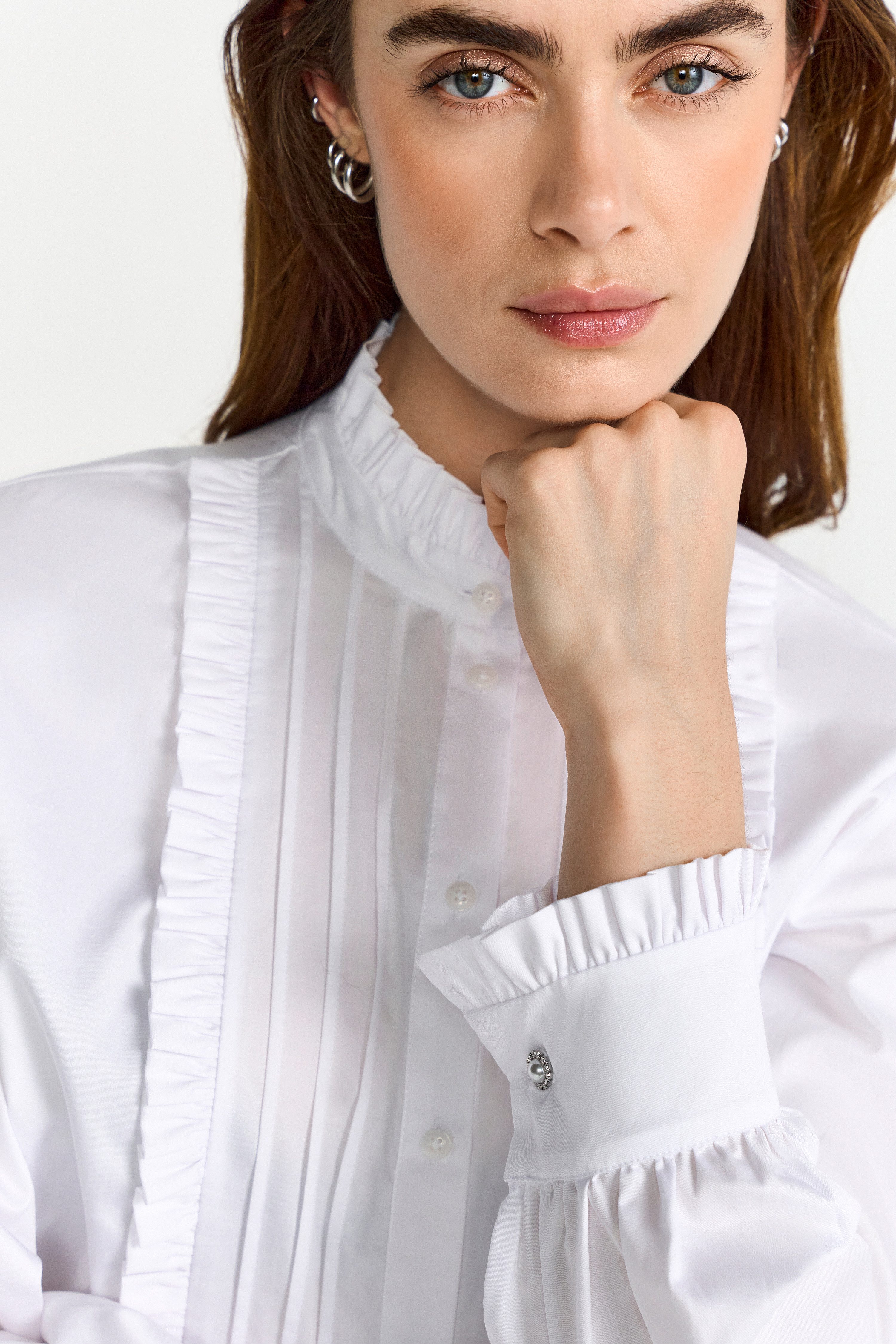 RICHROYAL Langarmbluse mit Rüschendetails, gerader Schnitt günstig online kaufen