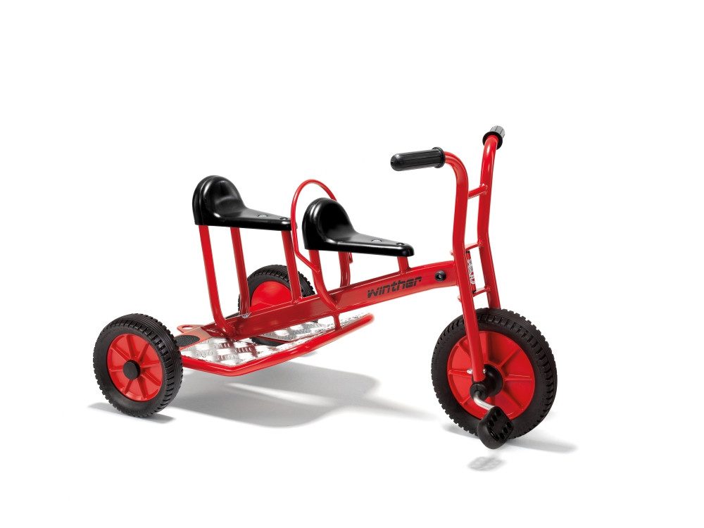 Winther Dreirad Taxi Dreirad für Kinder – Robustes Tandem-Dreirad für 2 Kinder