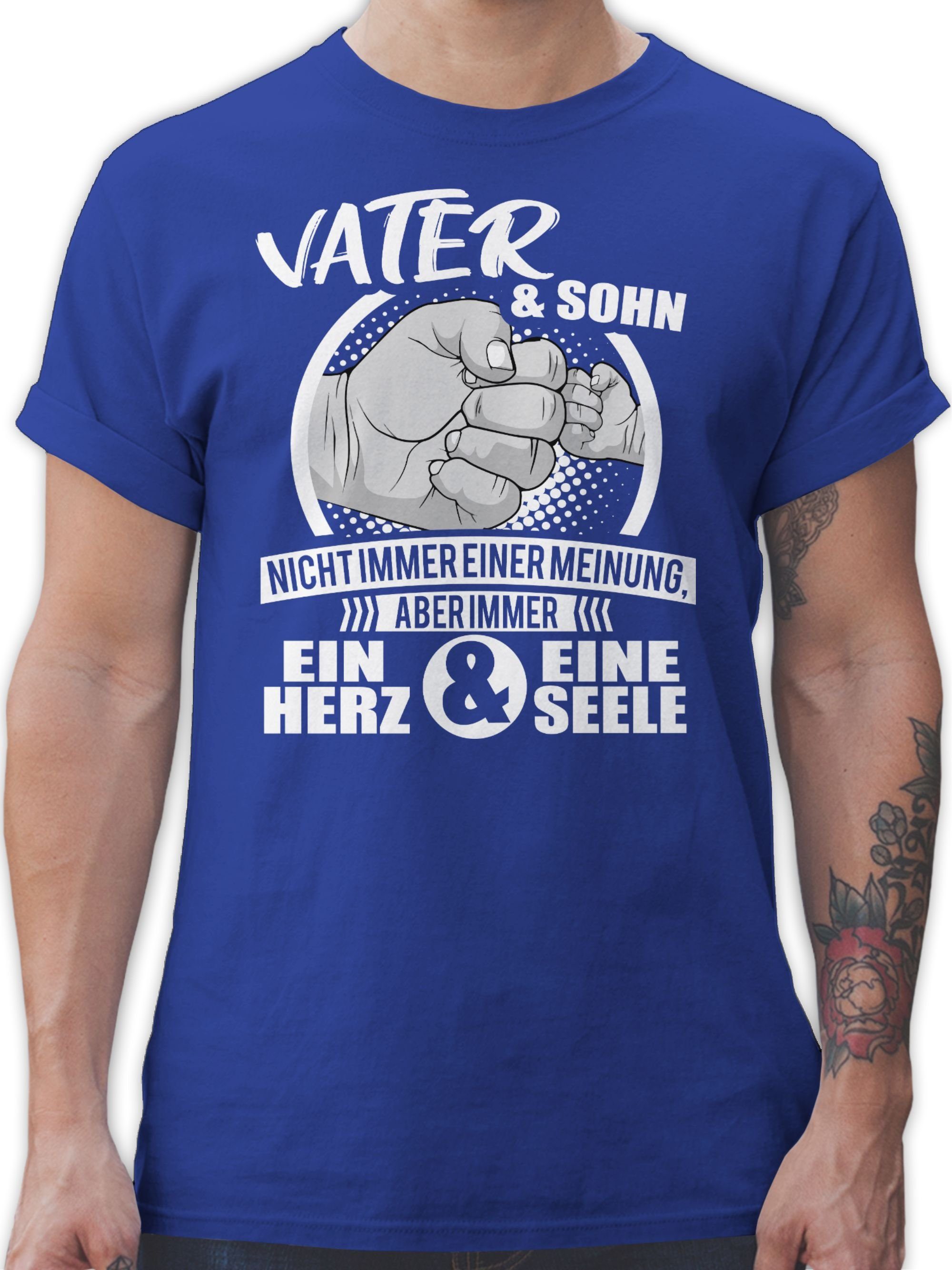 Shirtracer T-Shirt Vater & Sohn Immer ein Herz & eine Seele Partner-Look Familie Papa 03 Royalblau