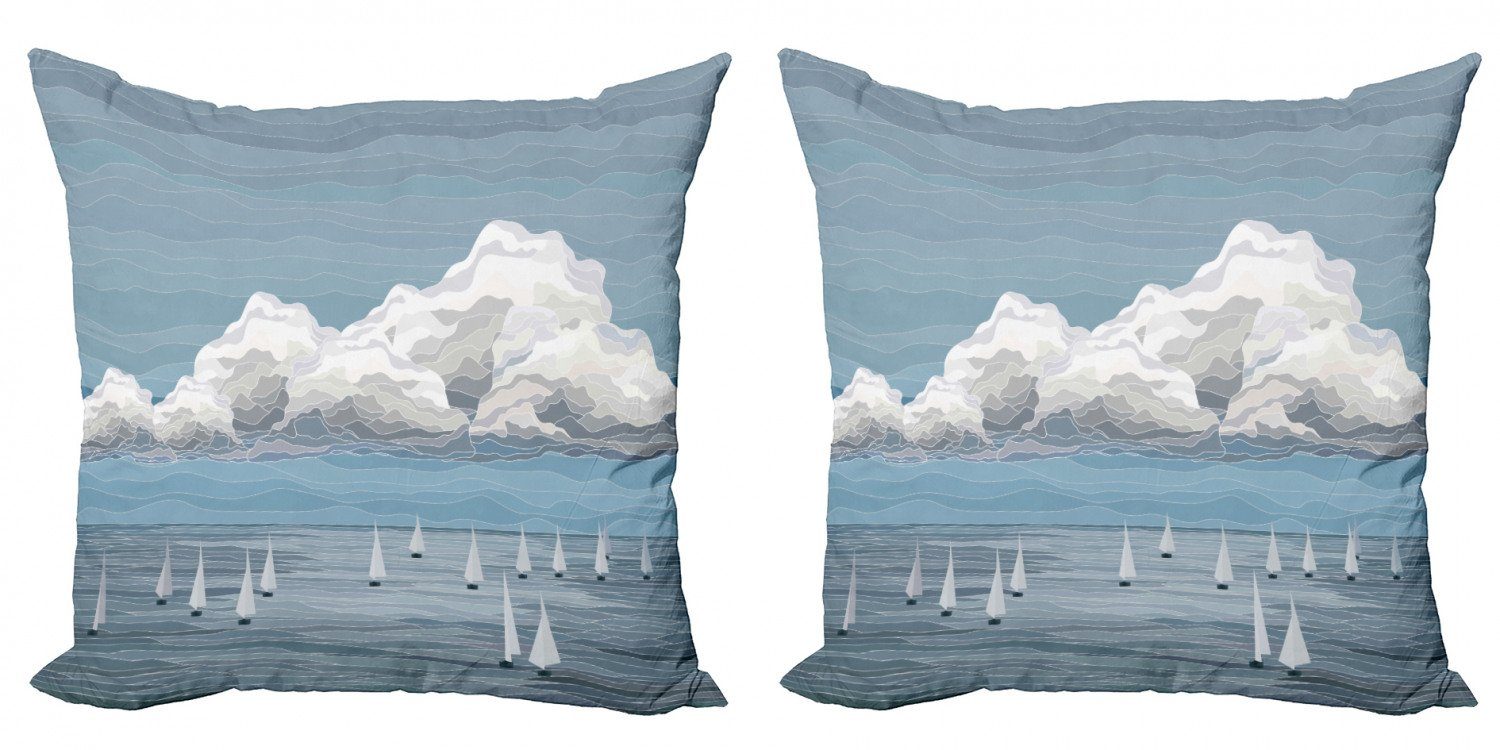 Kissenbezüge Modern Accent Doppelseitiger Digitaldruck, Abakuhaus (2 Stück), blau Wasser Seascape Digitale Kunst