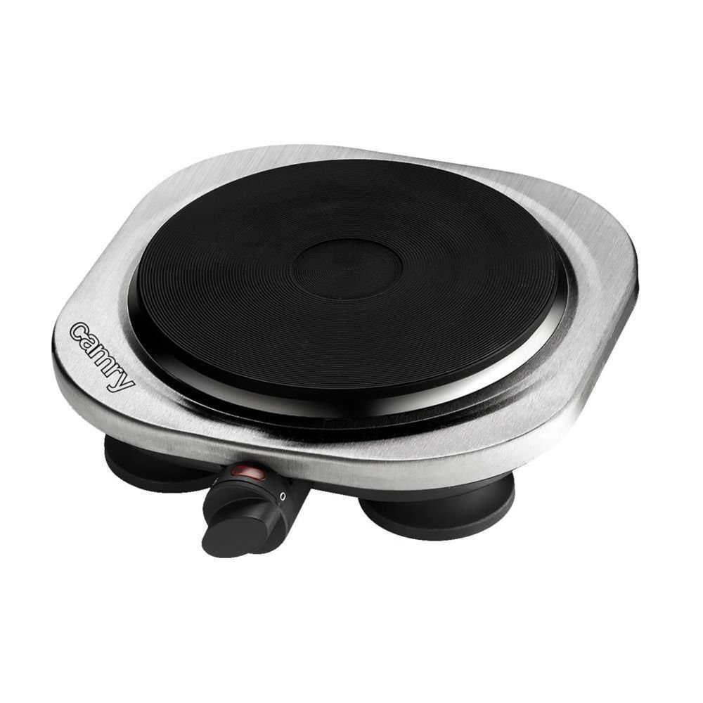 Camry Einzelkochplatte CR 6510 Einzelkochplatte, Mini-Kochplatte, Kochfeld, Camping, Garten, silber