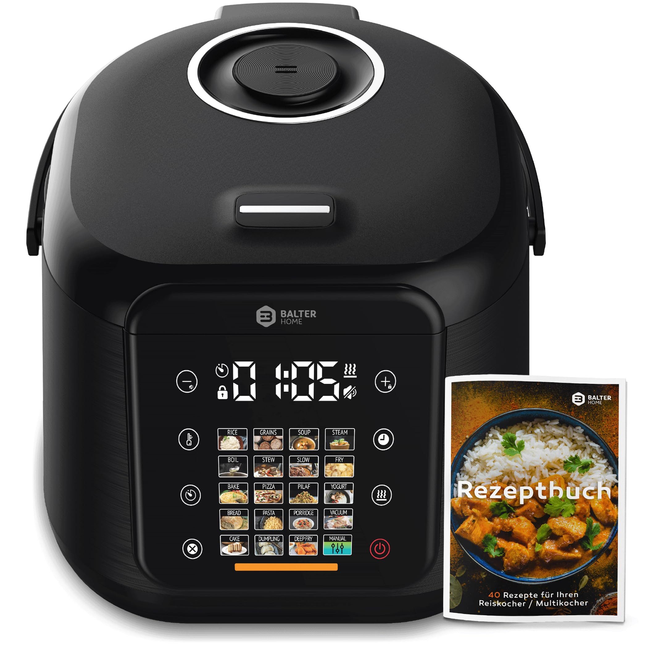 Balter Reiskocher Balter Multikocher MK-02 Reiskocher mit 20 Programme, 930 W, Warmhaltefunktion, Timer, Rezeptbuch
