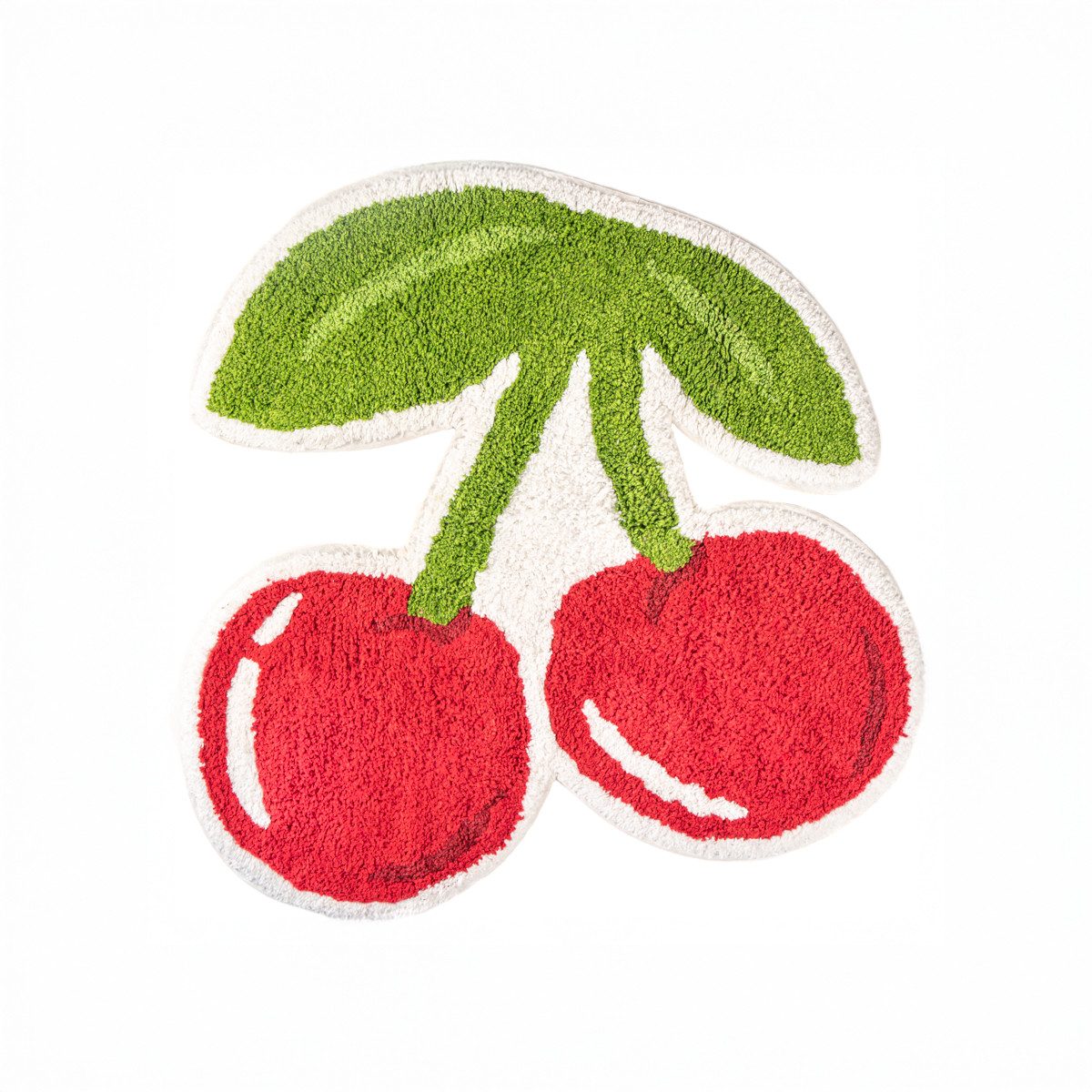 Sass & Belle Badematte Cherry, Höhe 10 mm, Badvorleger, weich, Baumwolle, Kirsche, Teppich, ca. 50 x 44 cm