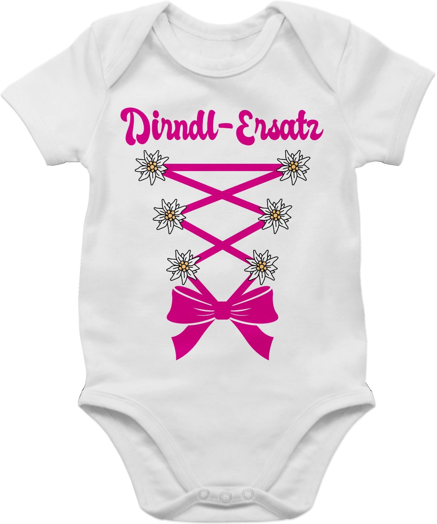 Baby 1 für fuchsia Korsage Weiß Oktoberfest Shirtbody Outfit Dirndl-Ersatz Mode - Shirtracer
