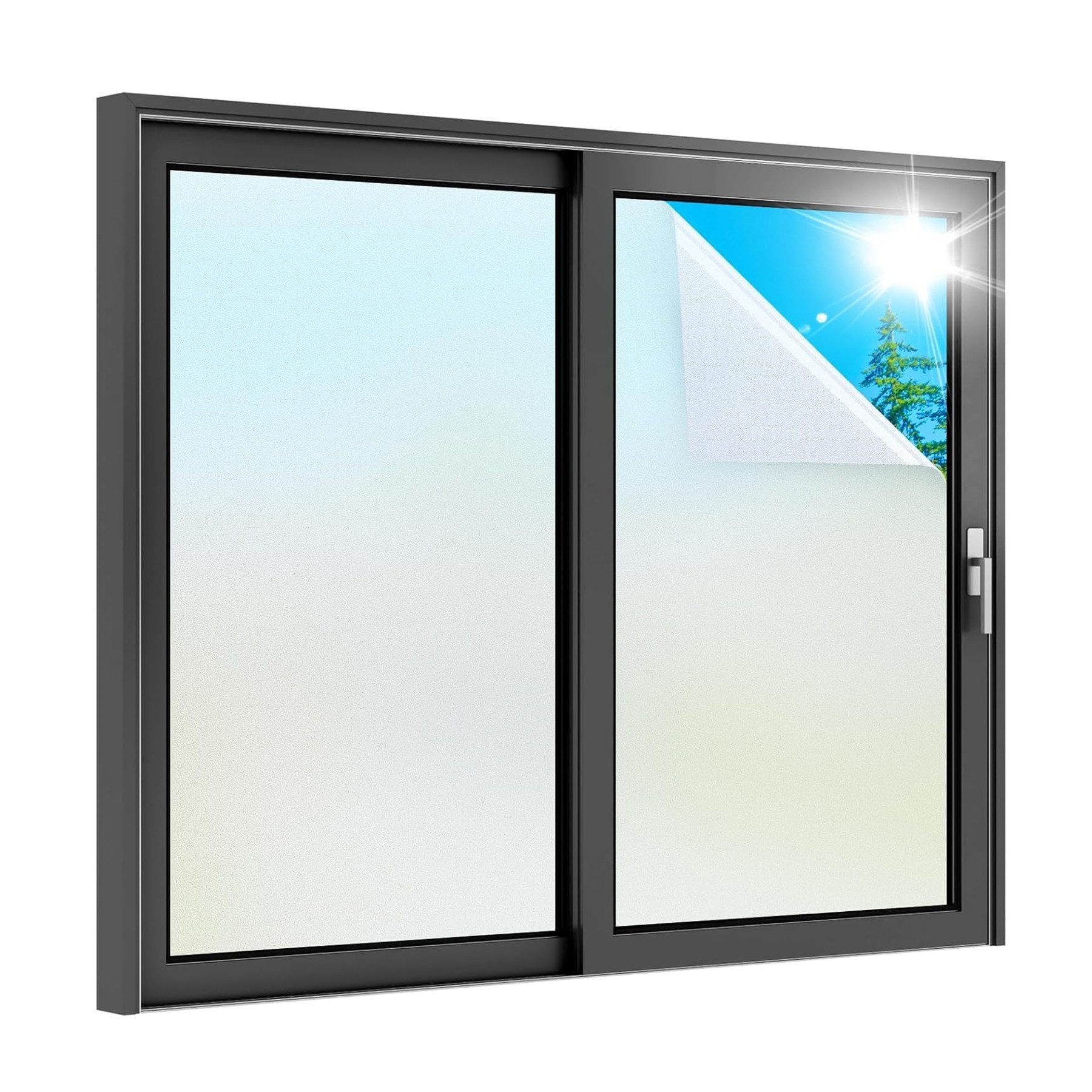 Coonoor Sonnenschutz-Fensterfolie Selbstklebende matte Fensterfolie, UV-Sch günstig online kaufen
