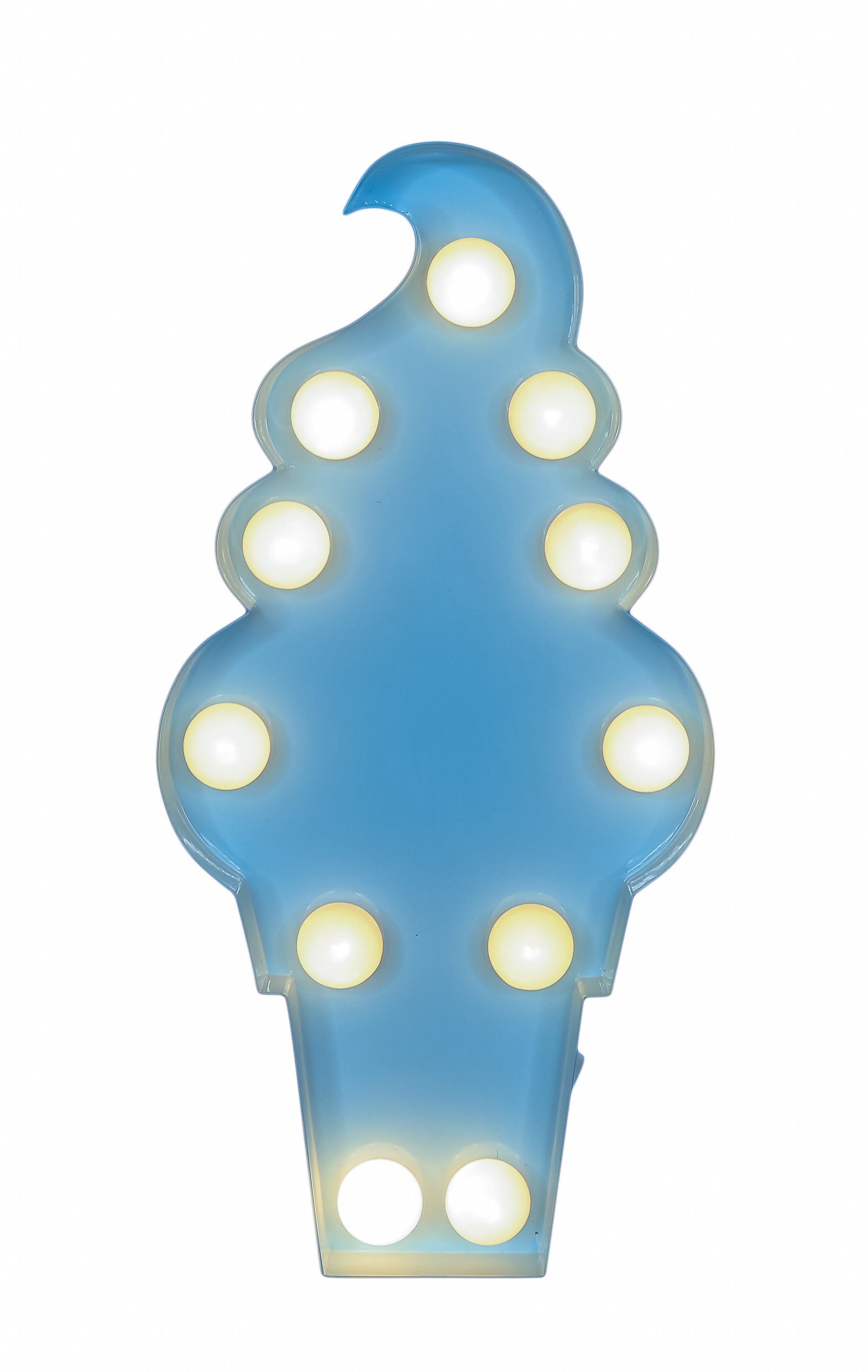 MARQUEE LIGHTS LED Dekolicht Icecream, LED fest integriert, Warmweiß,  Wandlampe, Tischlampe Icecream mit 11 festverbauten LEDs - 11x23 cm