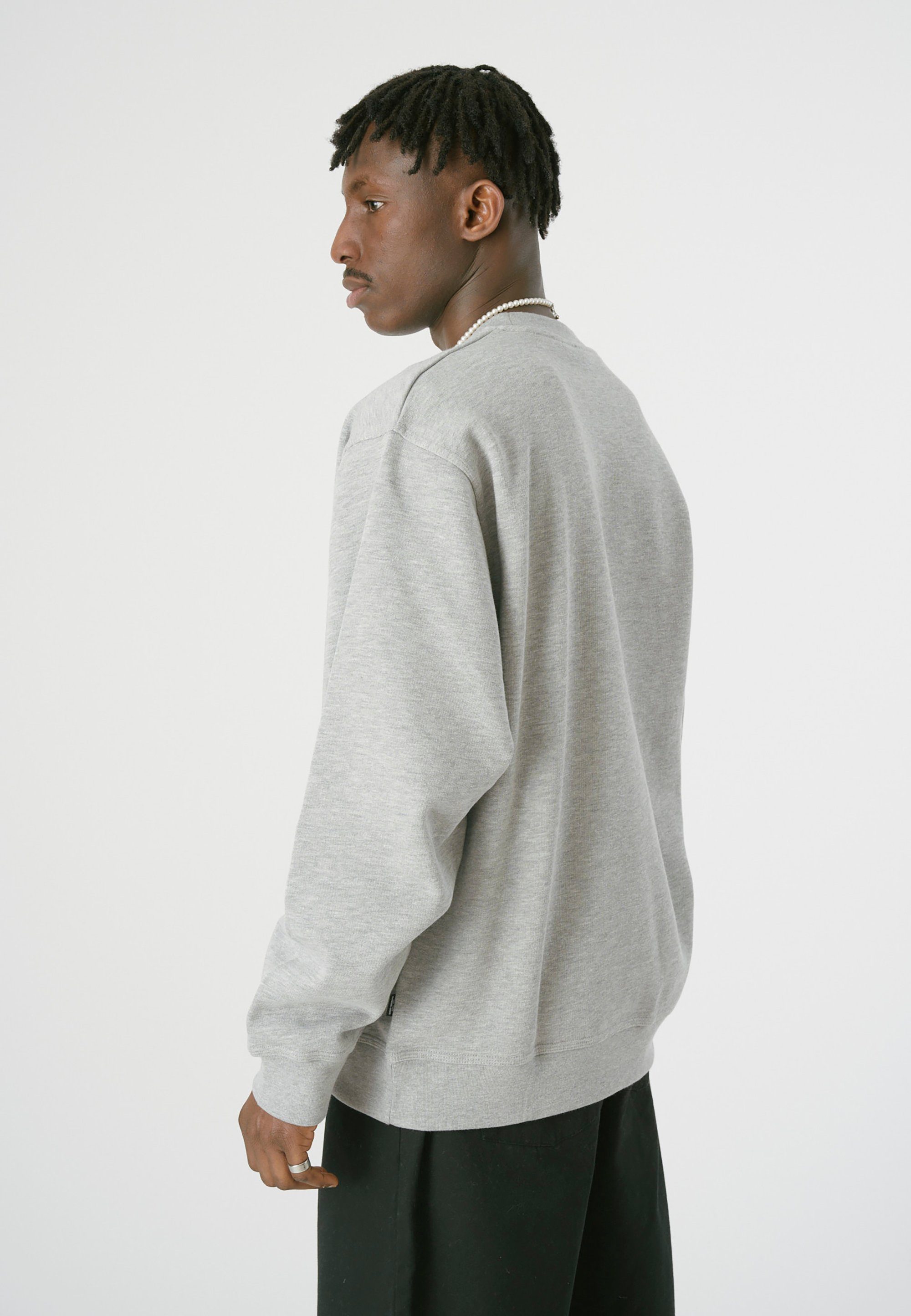 Cleptomanicx Sweatshirt Ligull Boxy mit Möwenstickerei grau-grau kleiner