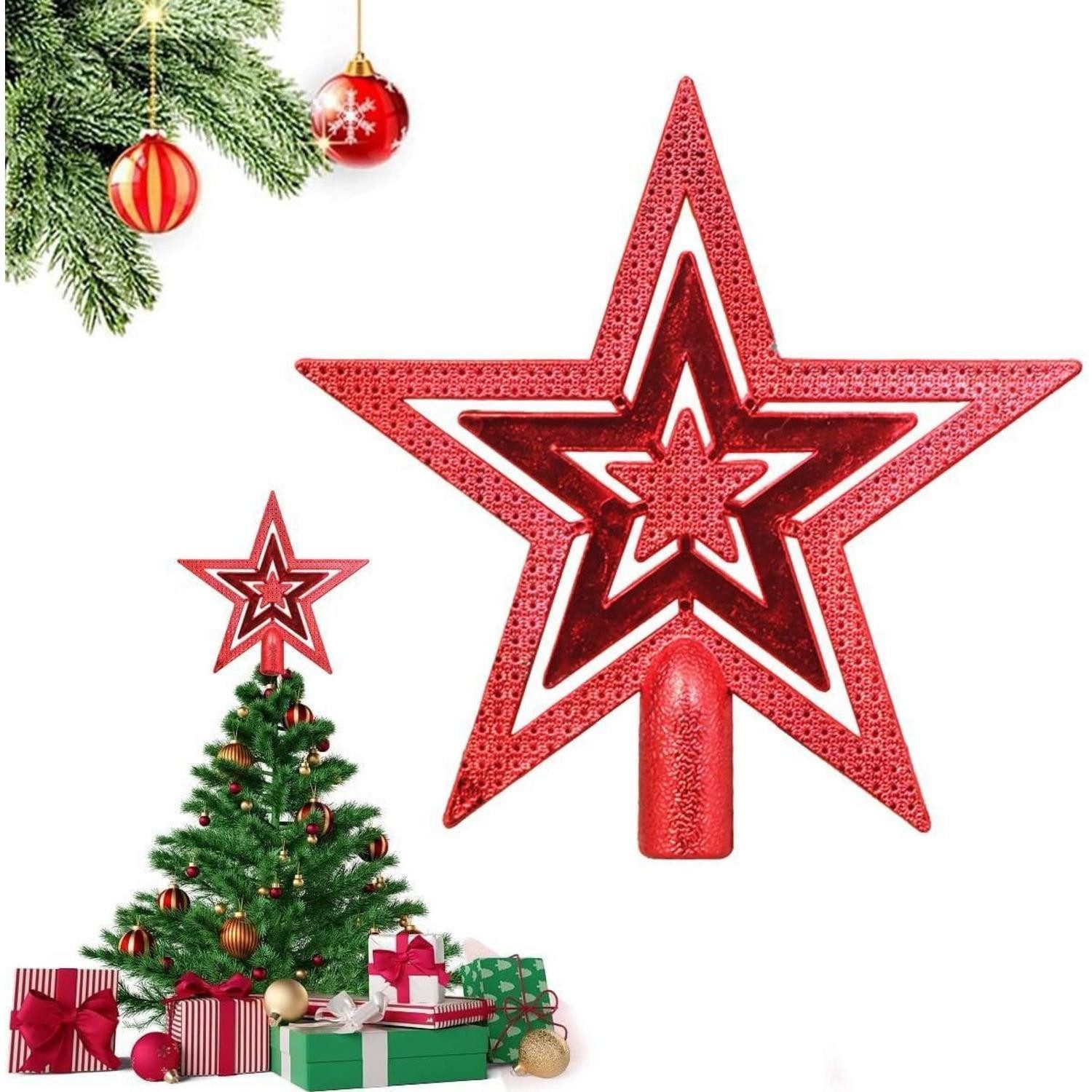 LuxusKollektion Christbaumspitze Baumspitze Stern Rot Weihnachten