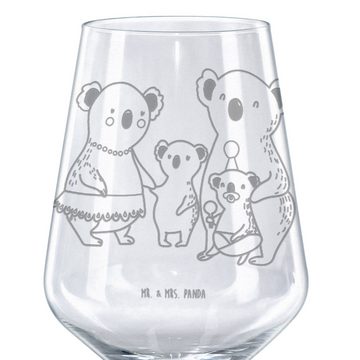 Mr. & Mrs. Panda Rotweinglas Koala Familie - Transparent - Geschenk, Opa, Vatertag, Geschenk für W, Premium Glas, Unikat durch Gravur