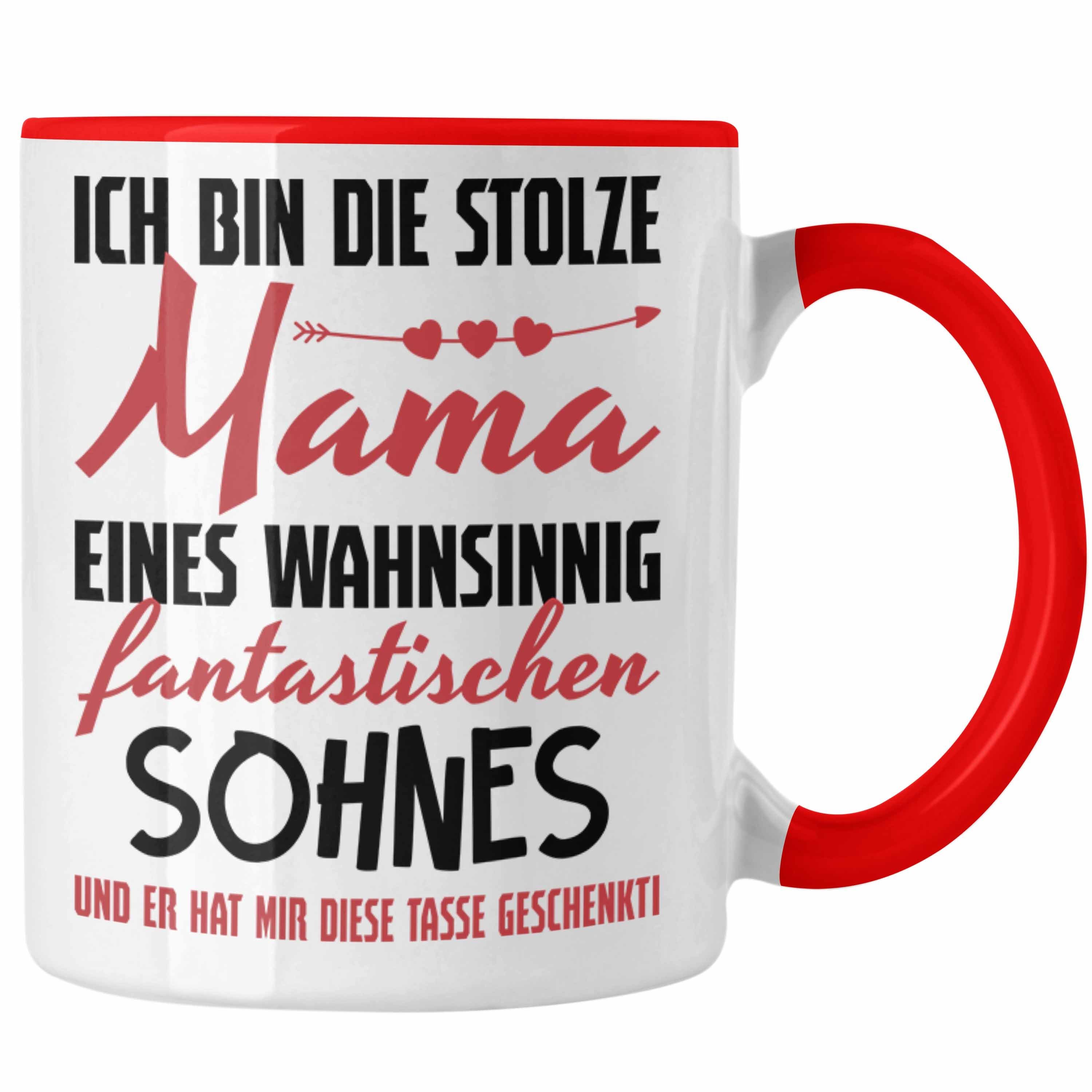 Trendation Tasse Trendation - Mama Geschenk von Sohn Tasse Geschenkidee Muttertag Kaffeetasse Spruch Rot