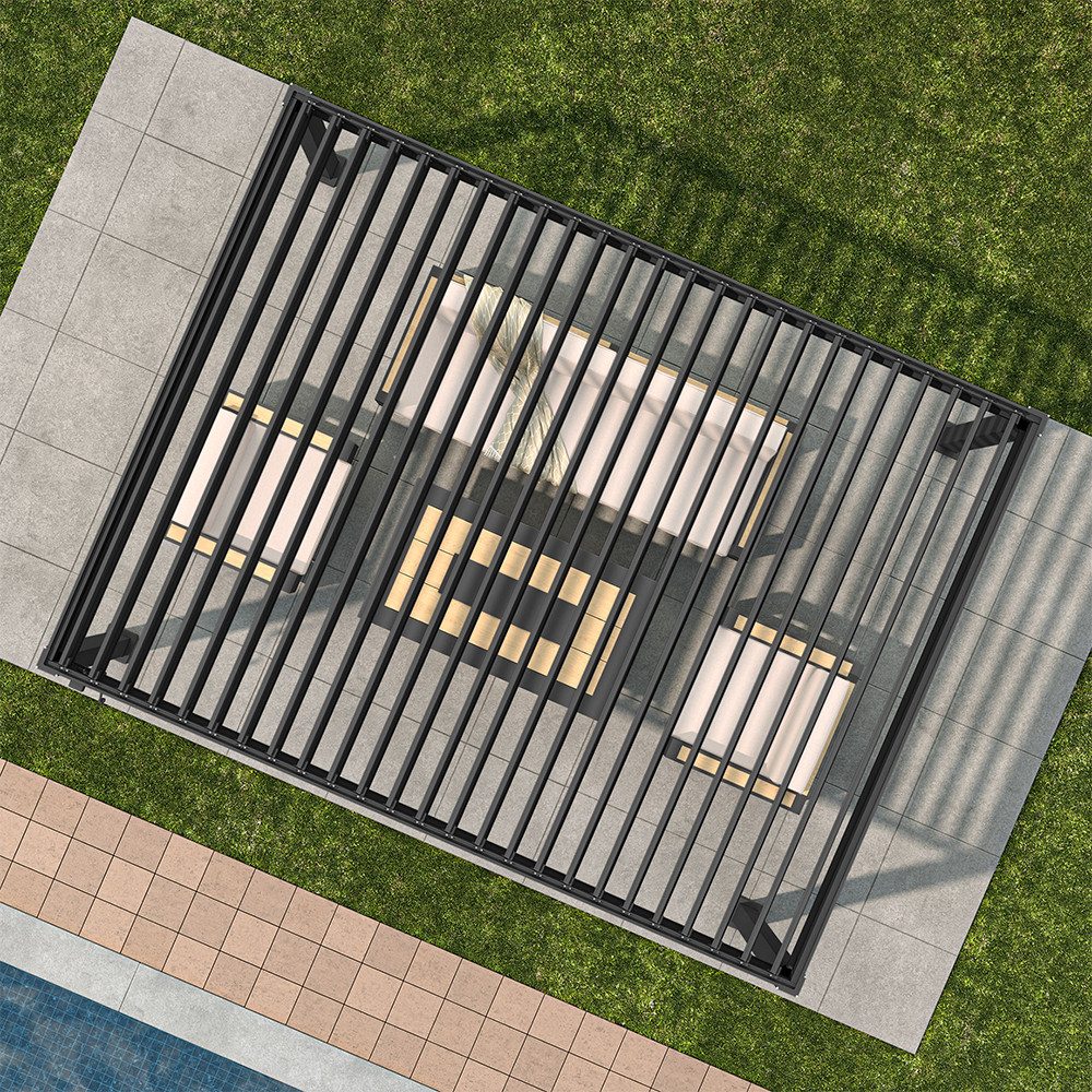 Mirador Pergola 111DA Pavillon mit Lamellendach Aluminium, (Packung), Terrassenüberdachung Wasserdicht Anthrazit