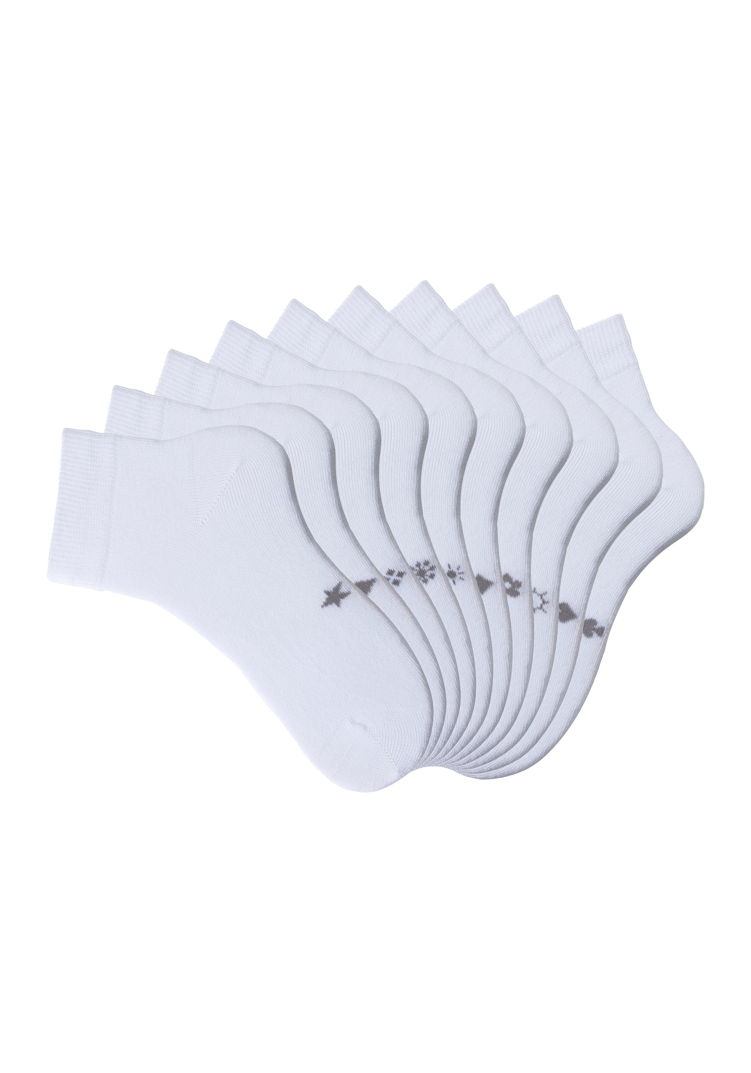 H.I.S Kurzsocken (Packung, 10-Paar) mit eingestrickten Symbolen