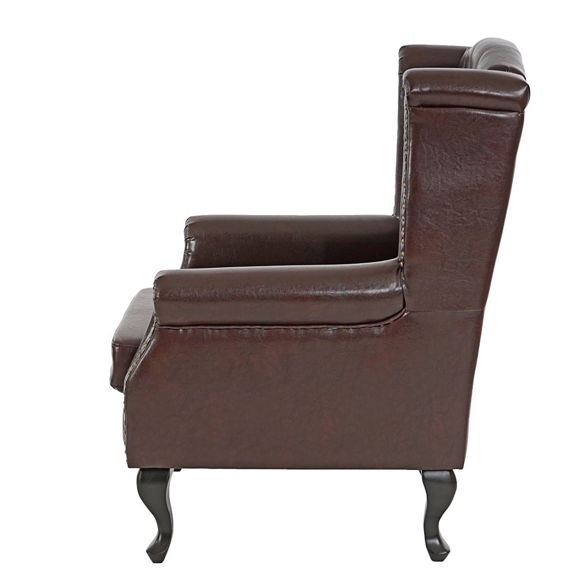 MCW Relaxsessel Oxford, Sitzpolster mit antik-braun Reißverschluss, Filz-Bodenschoner, Hoher Sitzkomfort