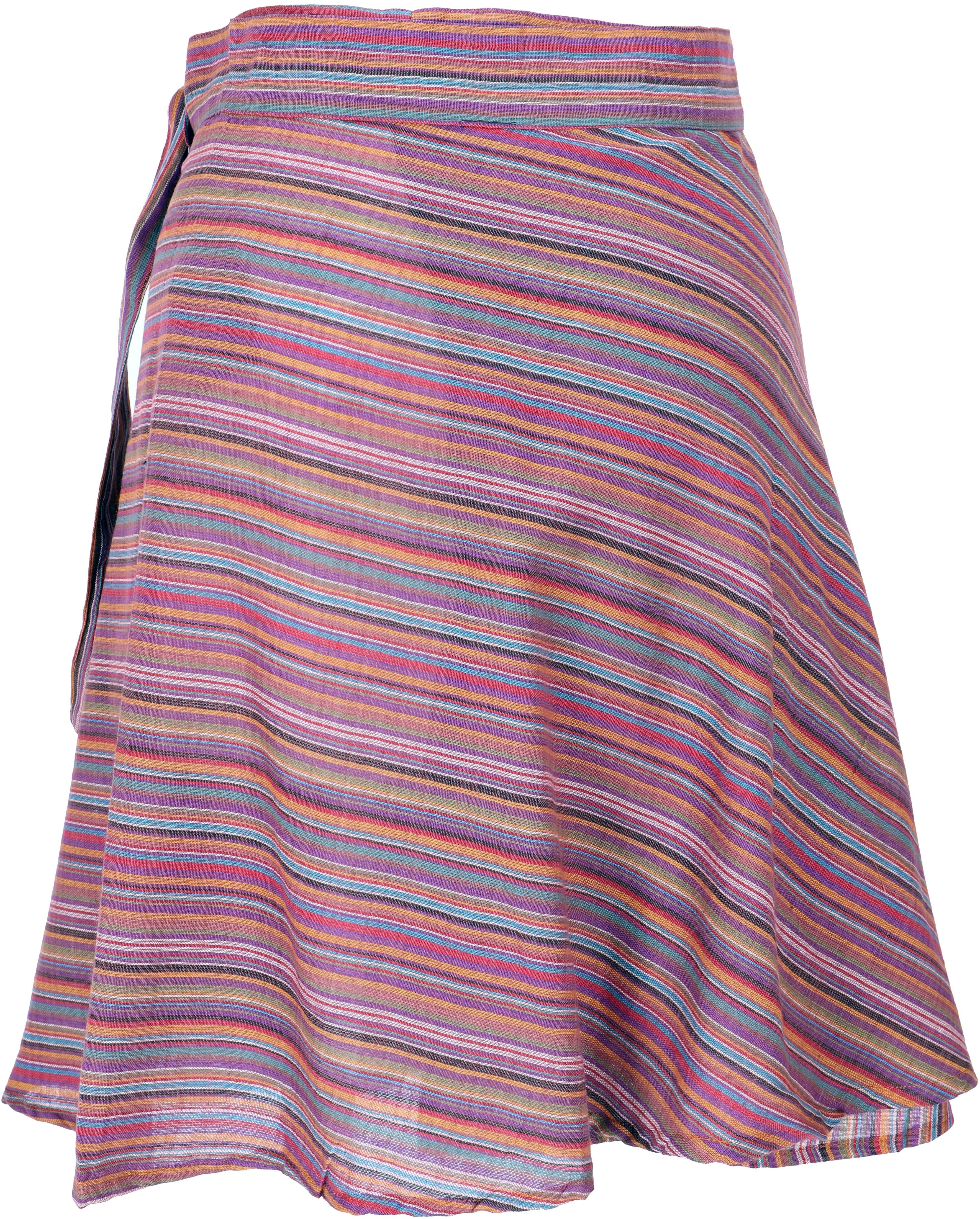 Guru-Shop Minirock Leichter gestreifter Wickelrock, Boho.. alternative Bekl günstig online kaufen