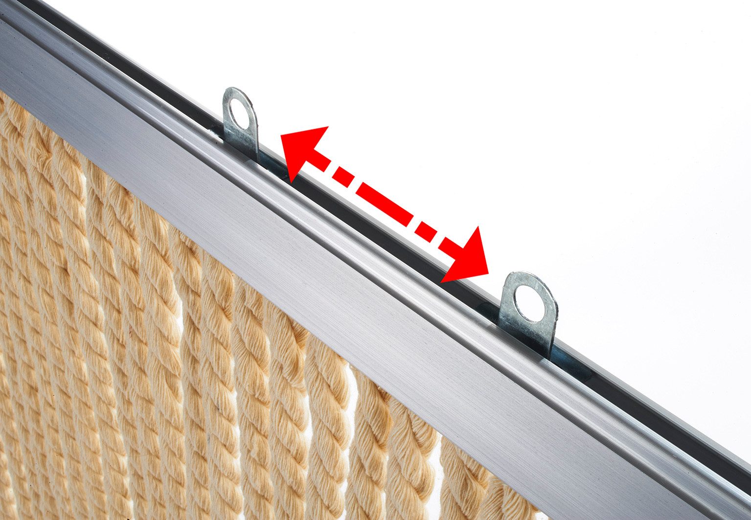 Kobolo Türvorhang Seilvorhang MARITIM 54 Stränge mit Aluminiumleiste (1 St), Ösen, halbtransparent, abweisend gegen Insekten – Bild 5 von 5