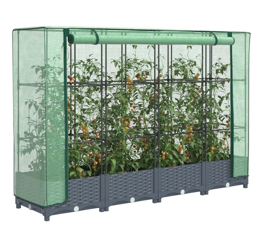 vidaXL Hochbeet, Hochbeet mit Gewächshaus-Aufsatz Rattan-Optik 160x40x123 cm | Rabatt: 17% vidaXL Hochbeet, Hochbeet mit Gewächshaus-Aufsatz Rattan-Optik 160x40x123 cm | Rabatt: 17%
