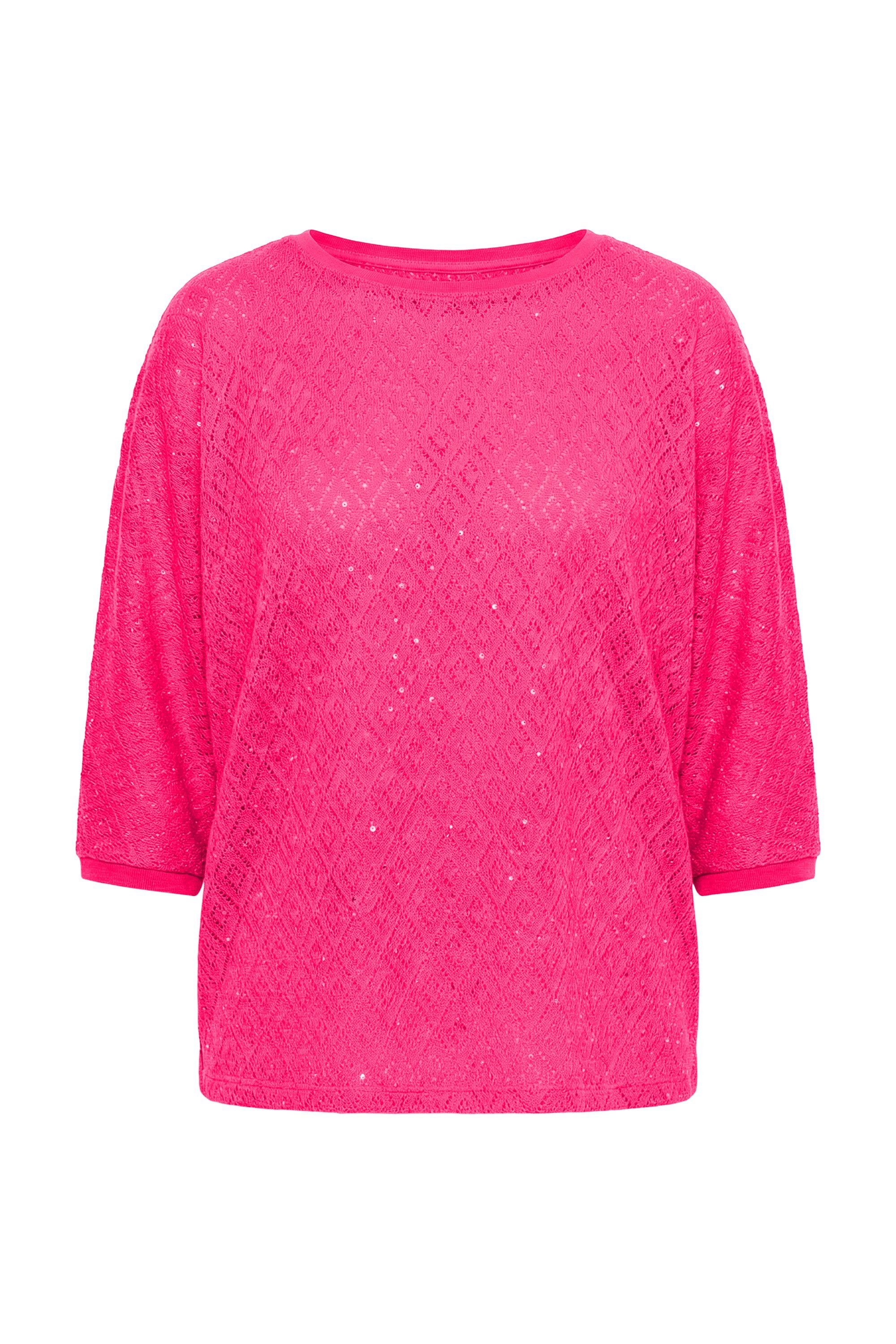 Angel of Style Strickpullover Pullover Loose Fit Lochstrick Fledermaus-halbarm