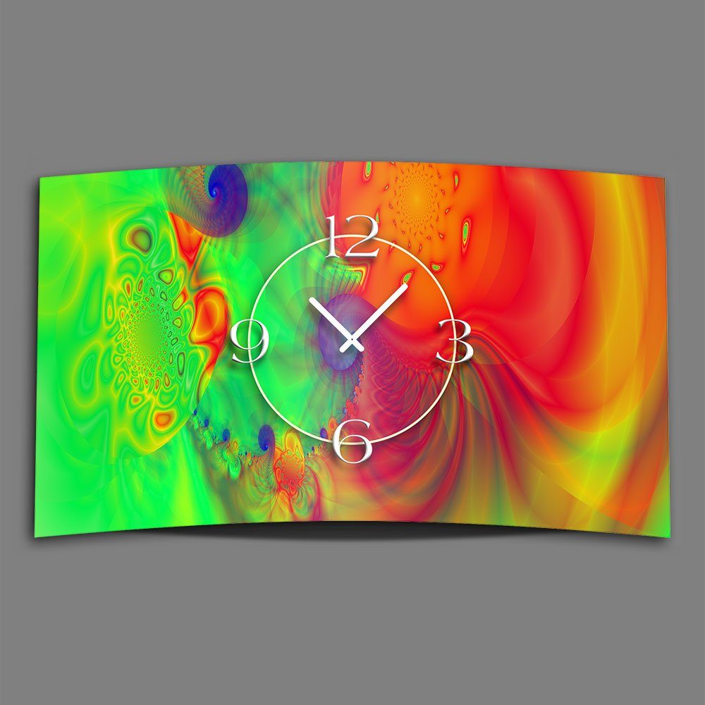dixtime Wanduhr Design 3D-Optik aus Designer Wanduhr modernes Alu-Dibond) 4mm Psychodelic Farbverlauf Wanduhren (Einzigartige