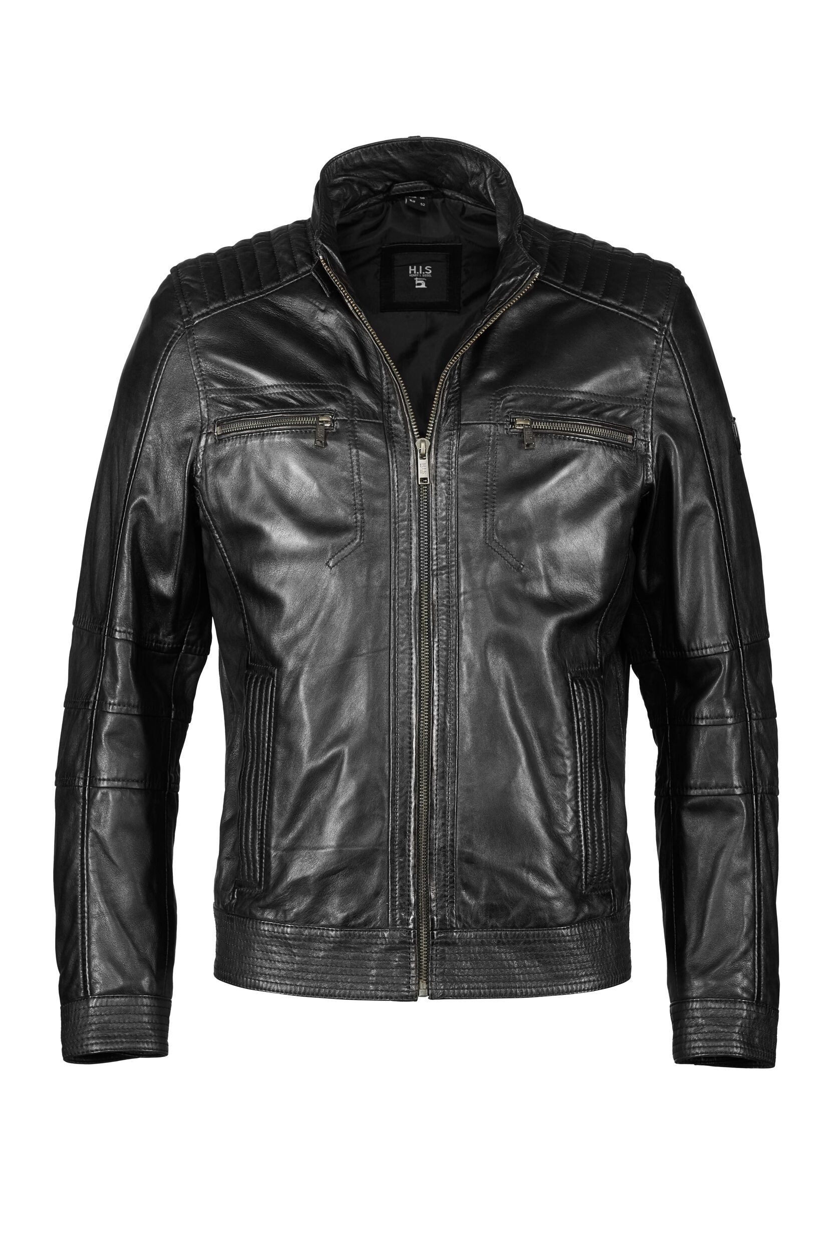 H.I.S Lederjacke (1-St) mit Stehkragen günstig online kaufen