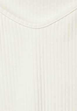 STREET ONE 3/4-Arm-Shirt Diamont neckline rib Shirt mit Raffung an den Ärmeln