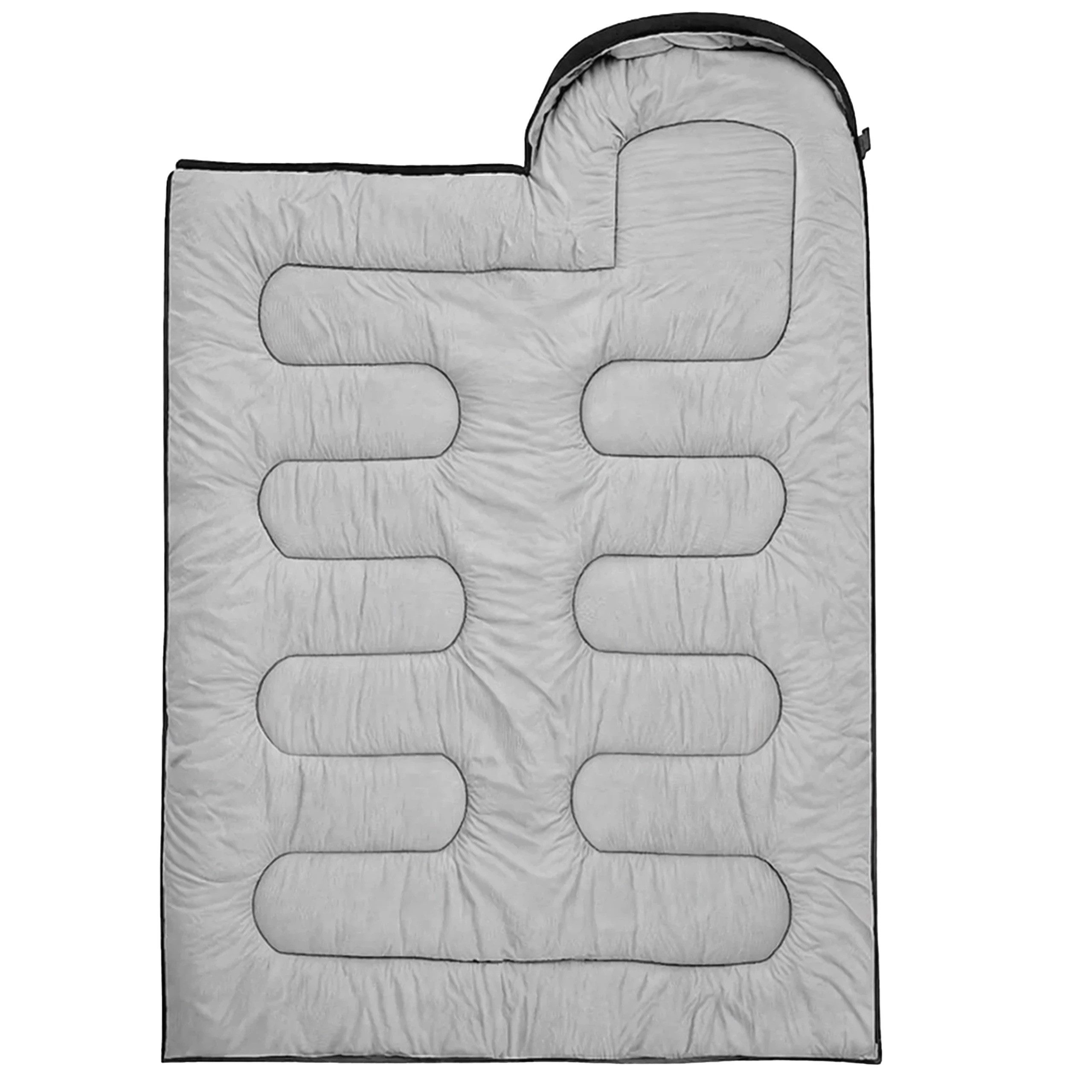 Realb2b Mumienschlafsack Mumienschlafsack 2-in-1 210 × 75 cm mit Kapuze, schwarz (Mumienschlafsack 2-in-1 mit Kapuze, Packsack und Deckenfunktion, Schlafsack mi – Bild 5 von 5