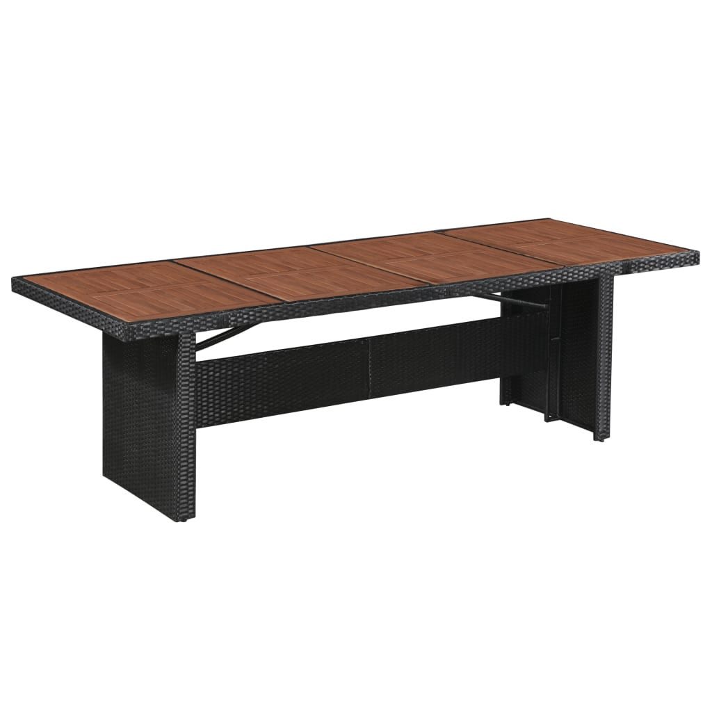 vidaXL Garten-Essgruppe 9-tlg. Garten-Essgruppe mit Auflagen Poly Rattan Schwarz, (8-tlg) – Bild 2 von 5