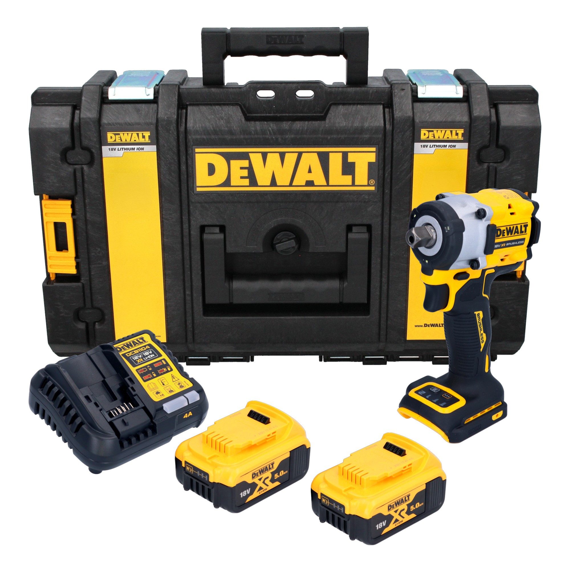 DeWalt Akku-Schlagschrauber DCF 922 P2 18 V 406 Nm 1/2" Brushless + 2x Akku 5,0 Ah + Ladegerät
