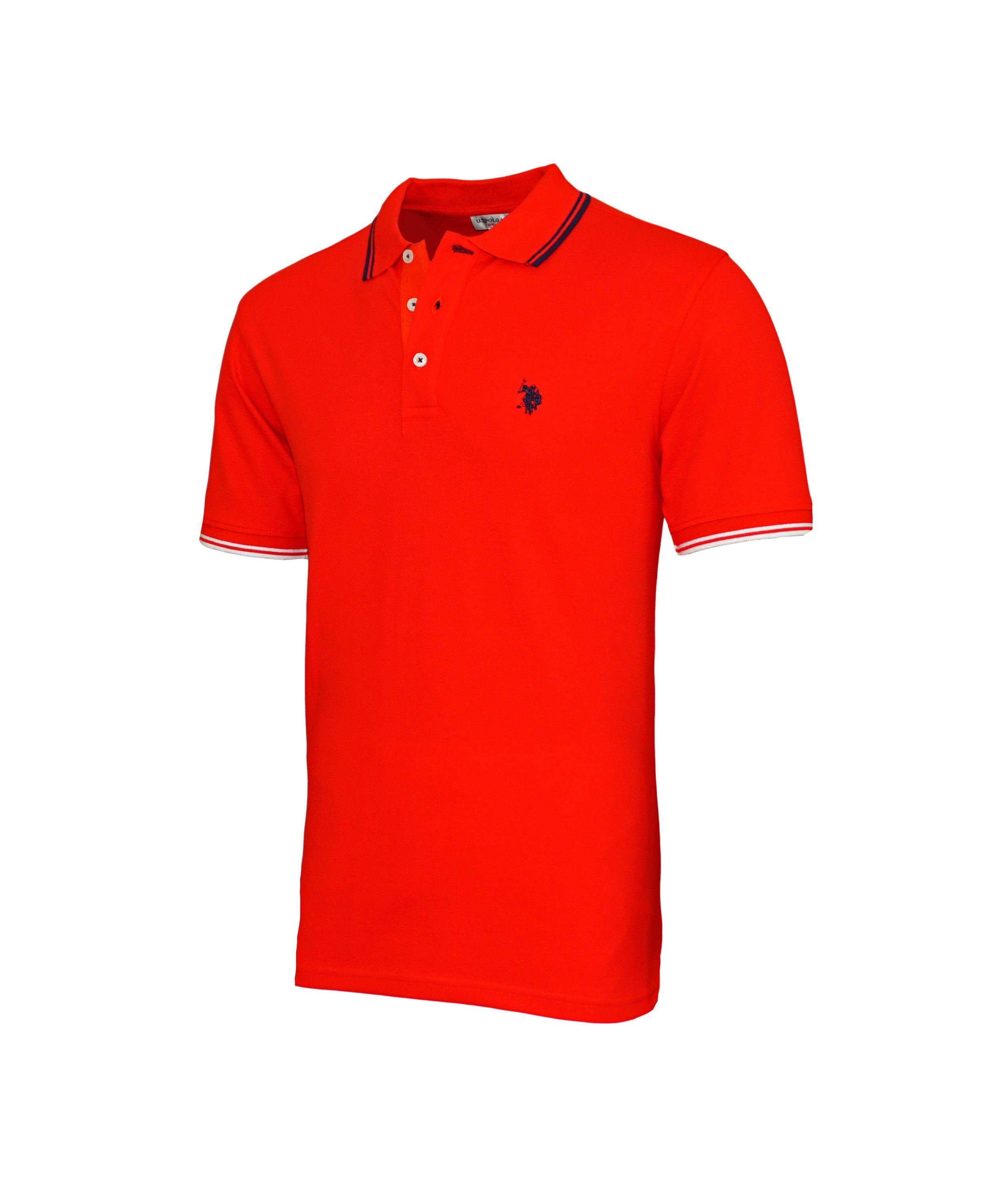 Assn Shirt Shirt U.S. Polohemd rot Polo (1-tlg) Poloshirt BARNEY Poloshirt