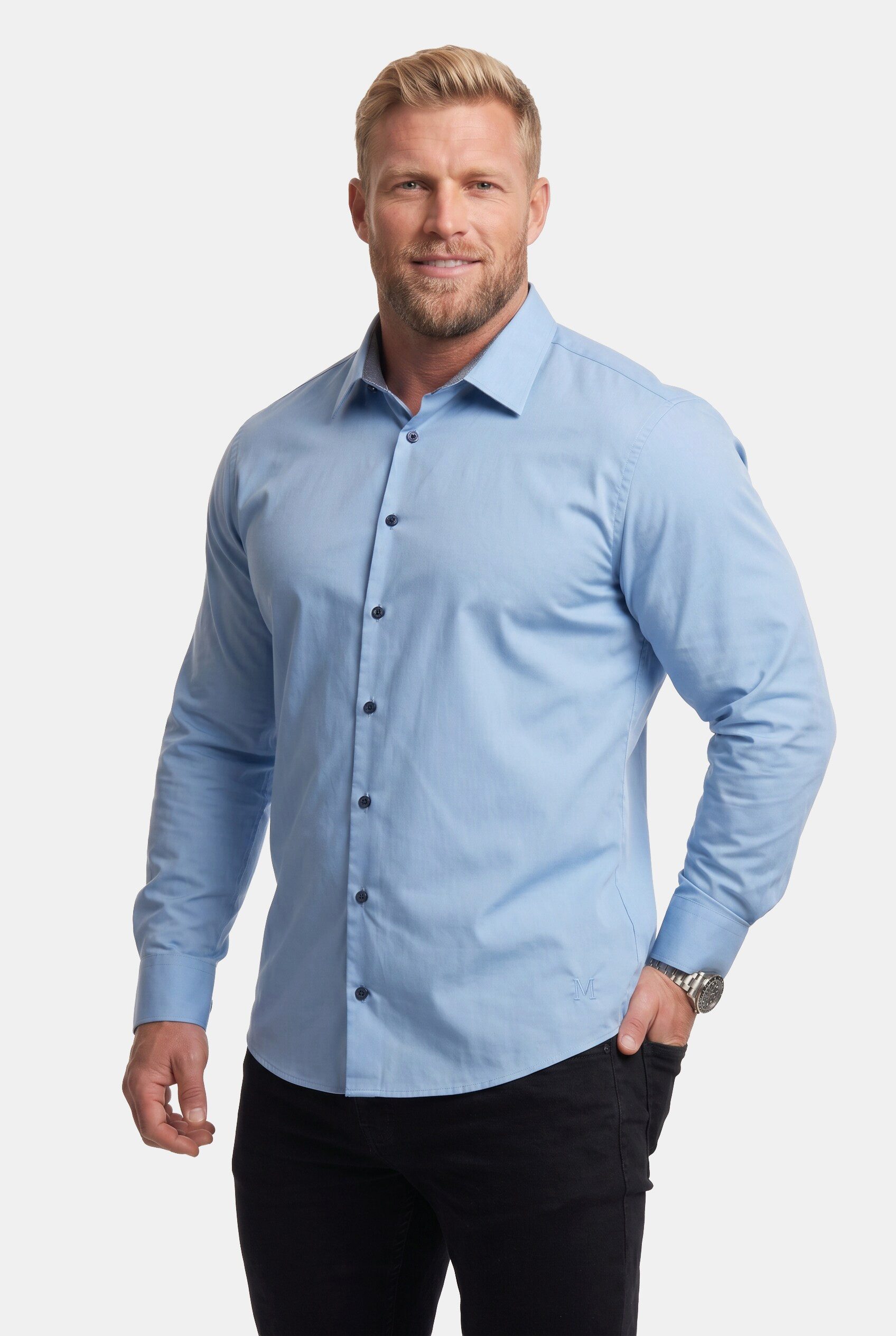 Men Plus Businesshemd Businesshemd Langarm Kentkragen EasyCare bis 8 XL