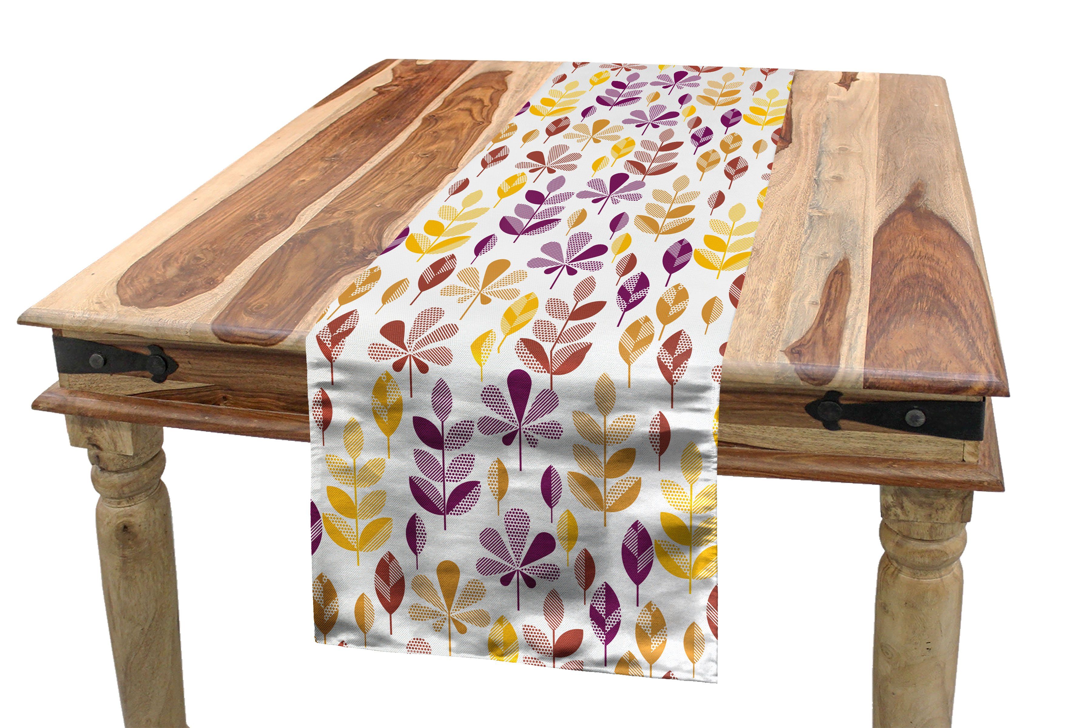 Abakuhaus Tischläufer Esszimmer Küche Rechteckiger Dekorativer Tischläufer, Blumen Ähre und Blätter