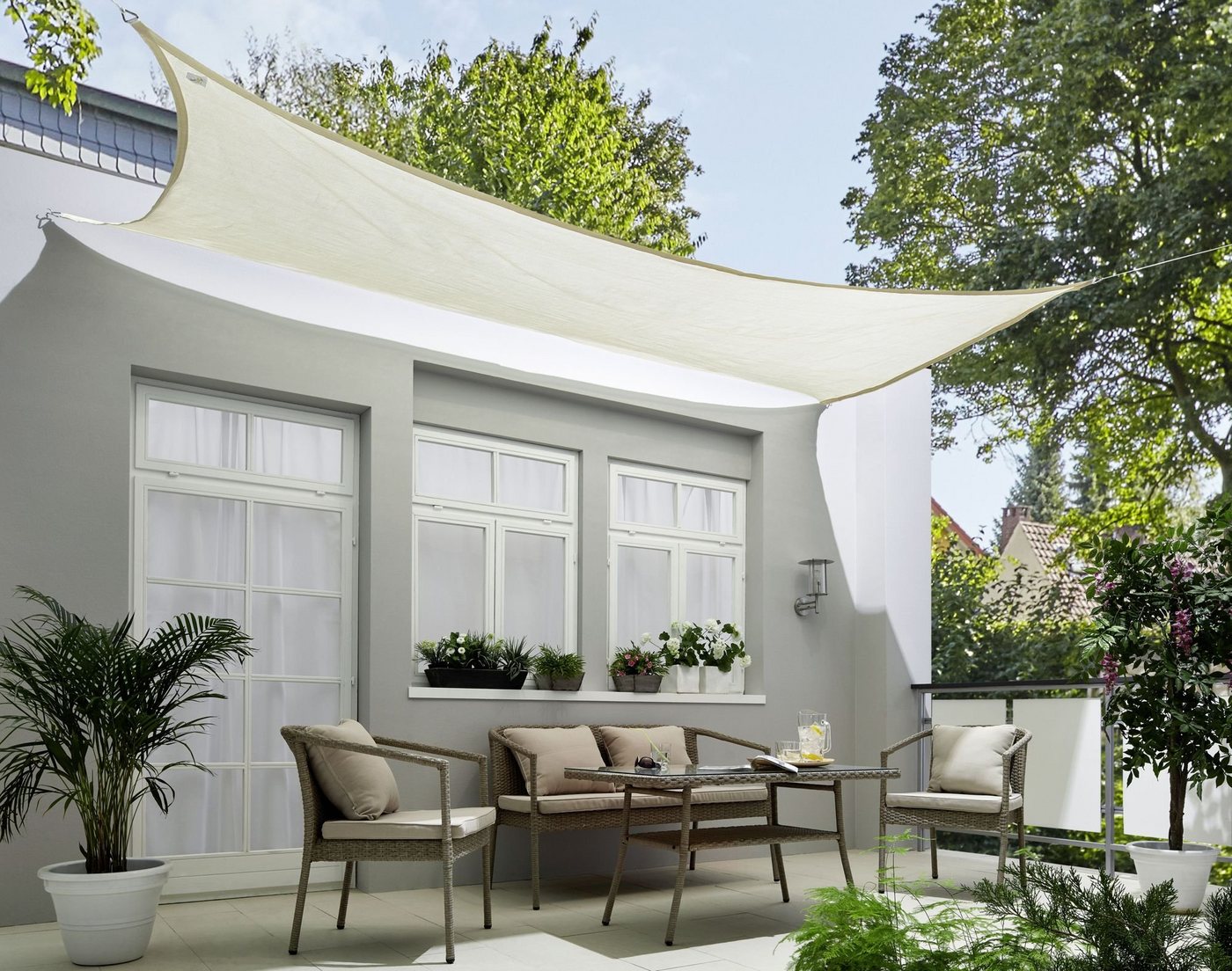 Thumbnail - bonsport Sonnensegel Sonnensegel Rechteck, HDPE, (Rechteck 2x3m Creme), HDPE