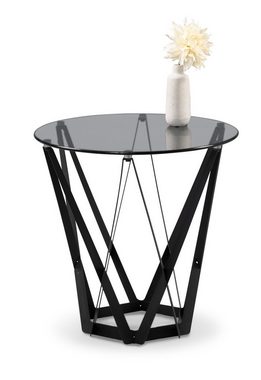 freiraum Beistelltisch Mia, in grau/schwarz, Metall / Glas - 50x50cm (HxD)