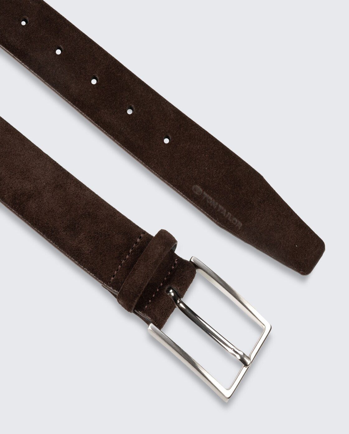 TOM TAILOR Ledergürtel Belts TTLOGAN Velourledergürtel mit eckiger Dornschl günstig online kaufen