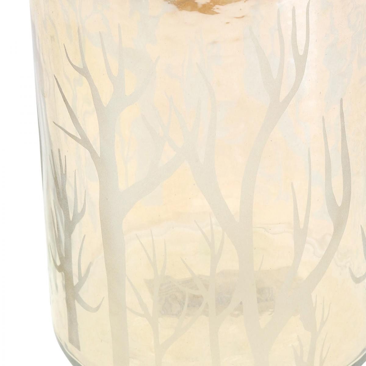 Florists Products Streudeko Windlicht Glas Braun Ø12cm H15cm Kerzenglas Teelichtglas
