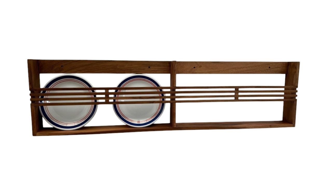 Main Möbel Hängeregal Wandregal 120x32cm "Linea" Teakholz massiv natur