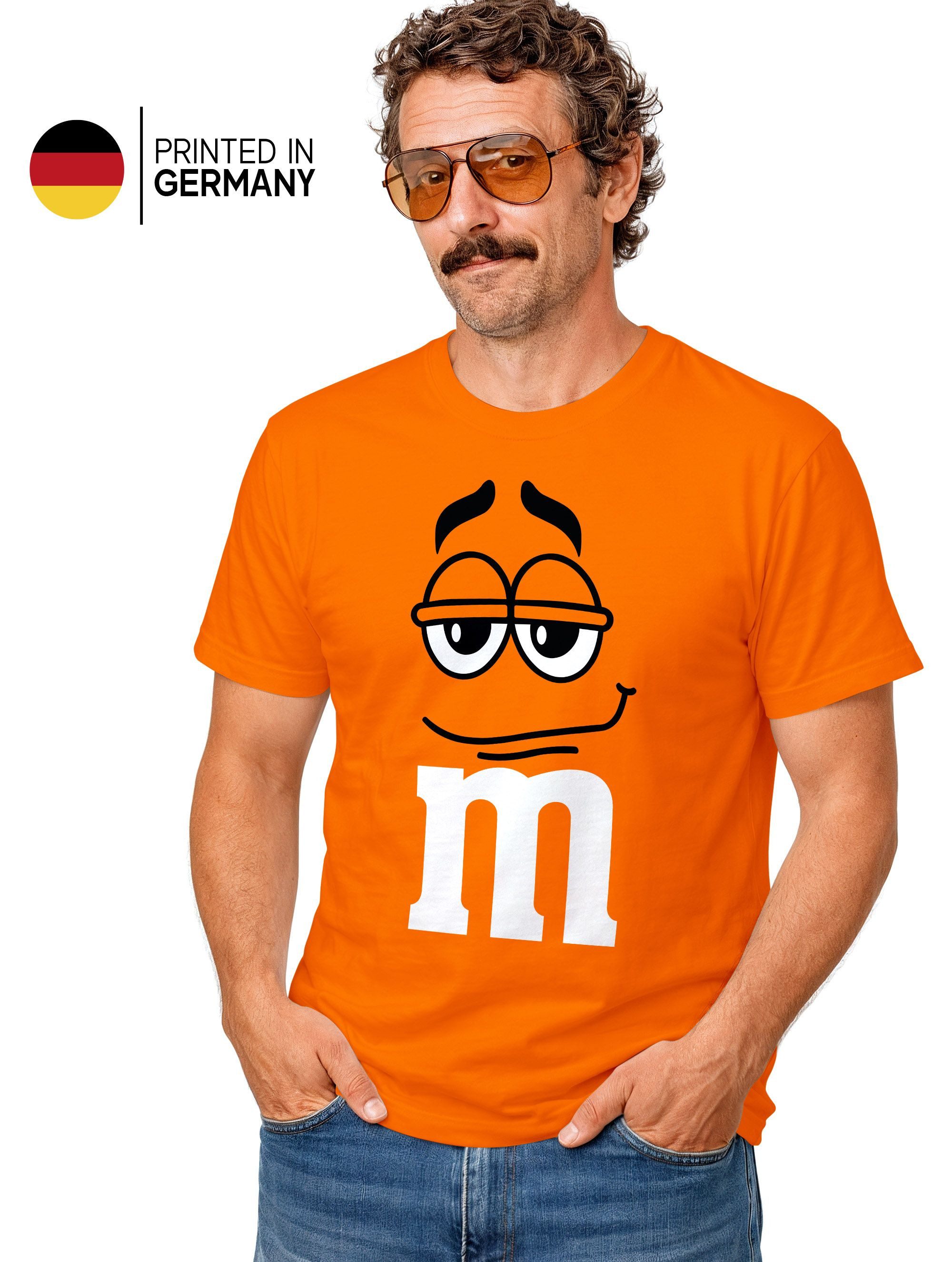 MoonWorks Print-Shirt Herren T-Shirt Fasching Karneval M Aufdruck Gruppenkostüm Verkleidung mit Print