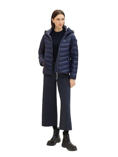 sky TAILOR Steppjacke und seidig captain Look TOM Kapuze glänzendem blue mit