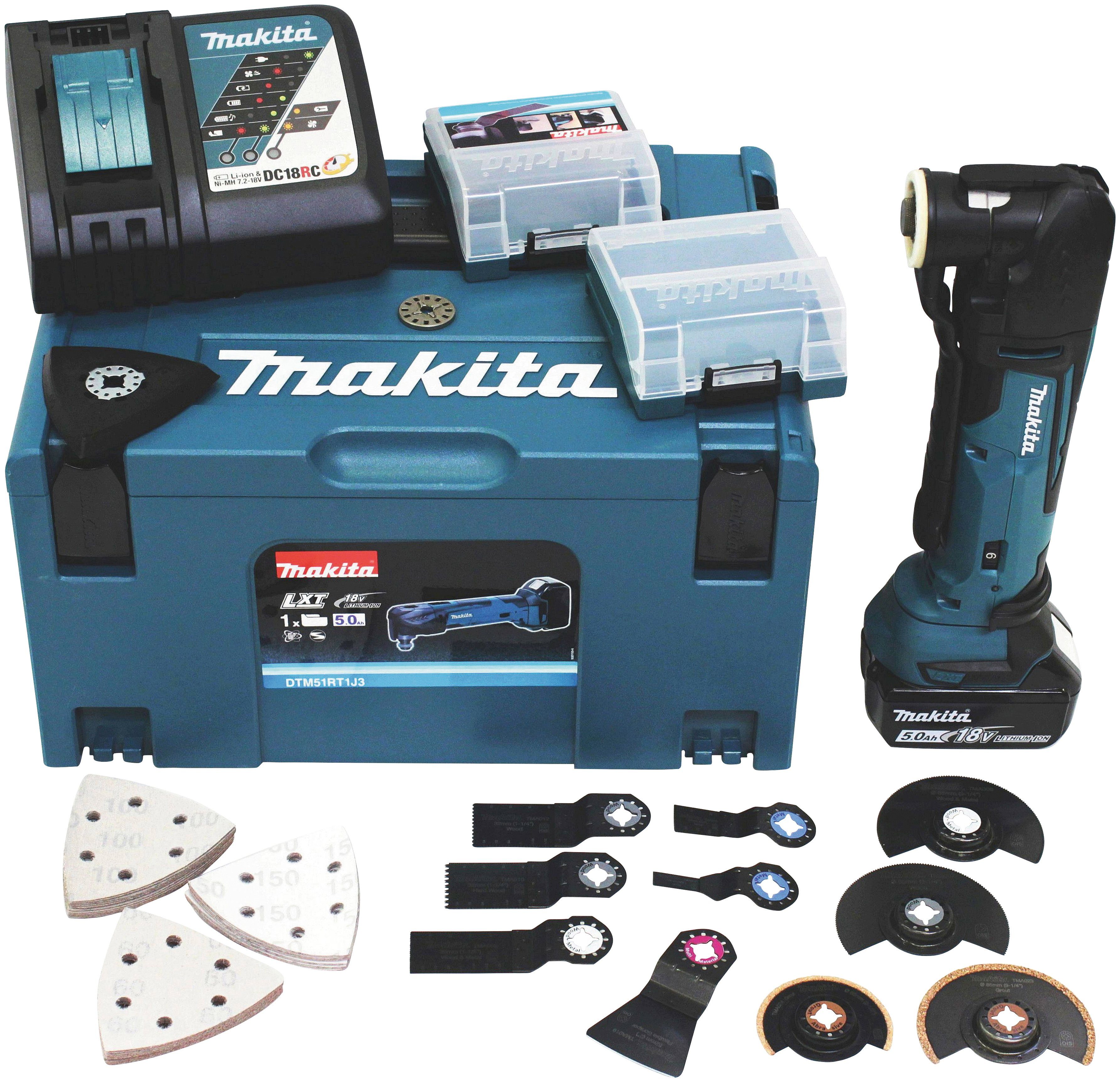 Makita Akku-Multifunktionswerkzeug DTM51RT1J3, Akku V, Set, Ladegerät 18 und inklusive
