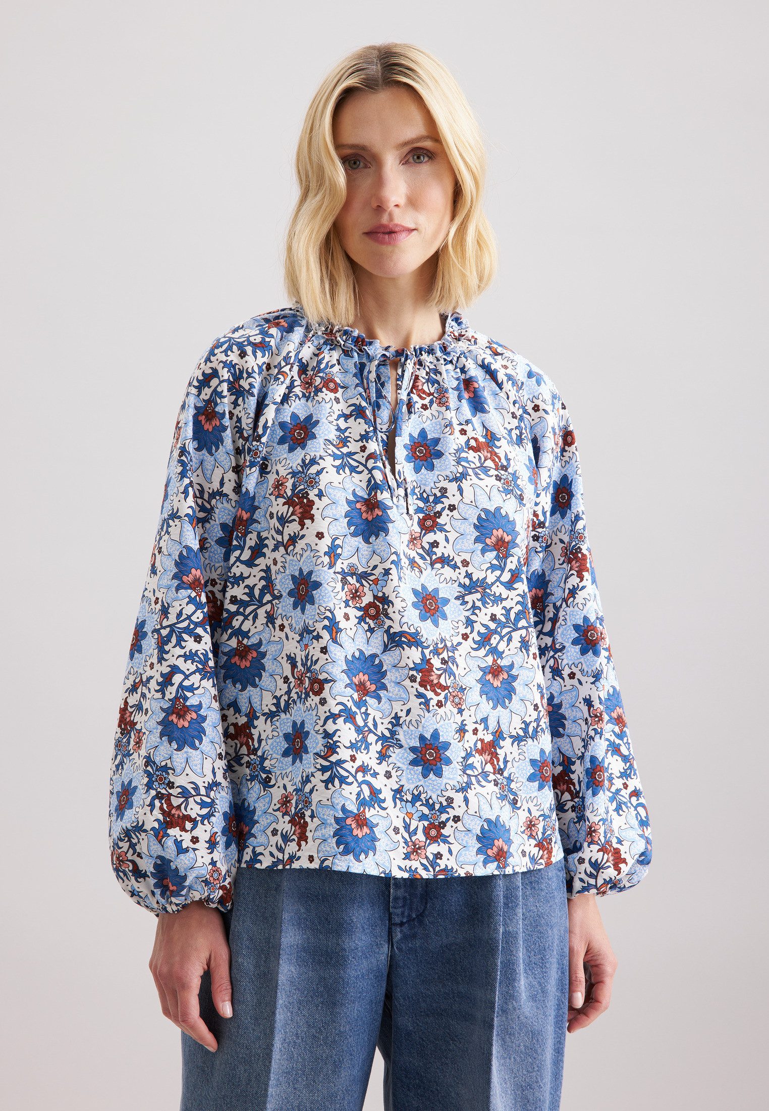 seidensticker Klassische Bluse Schwarze Rose Tunika Druck günstig online kaufen