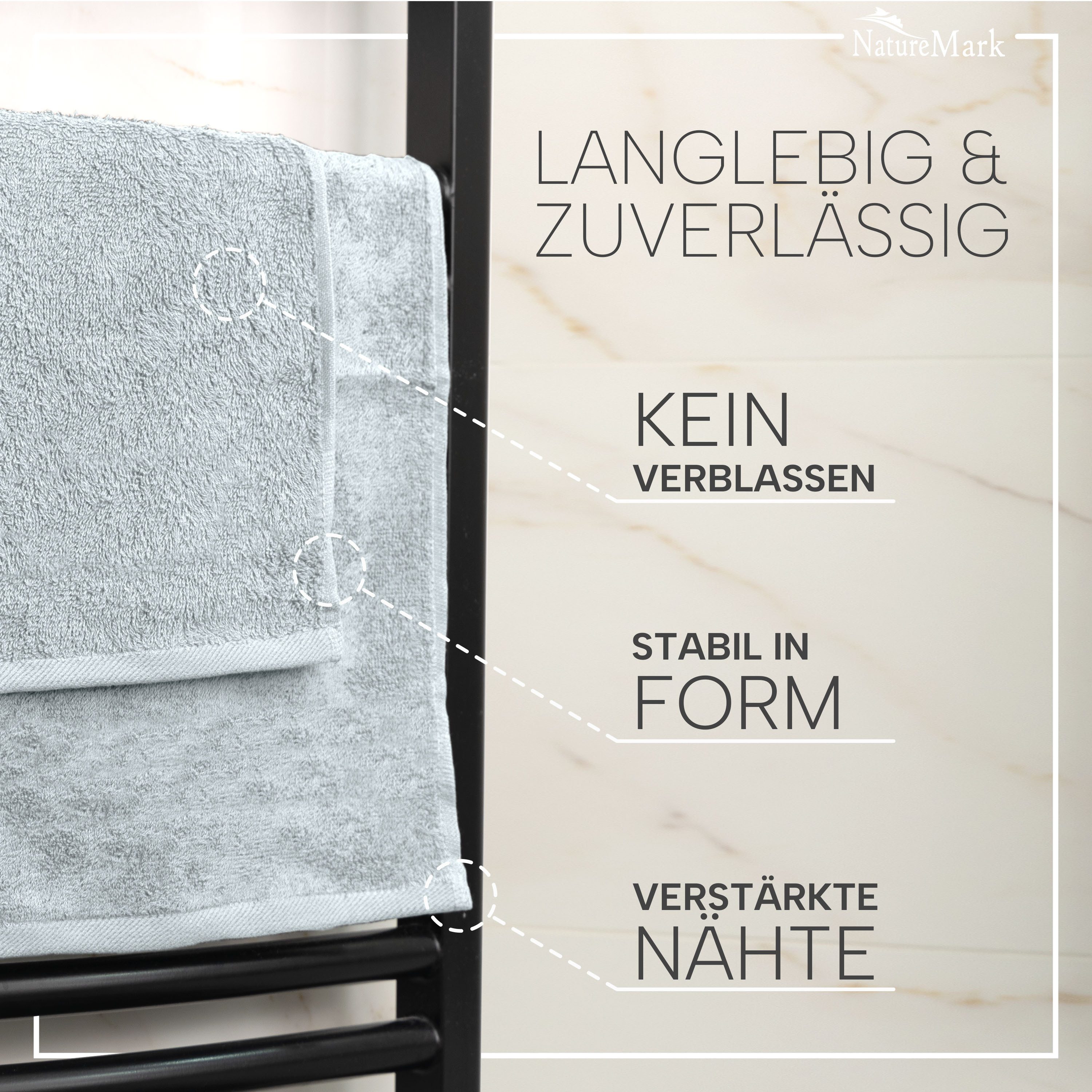 NatureMark Gästehandtuch 20er-Sparpack Frottier Gästetücher 30x50cm, 100% Baumwolle (20-St), GÃ¤stehandtuch 30x50cm FrÃ¼hlings blau