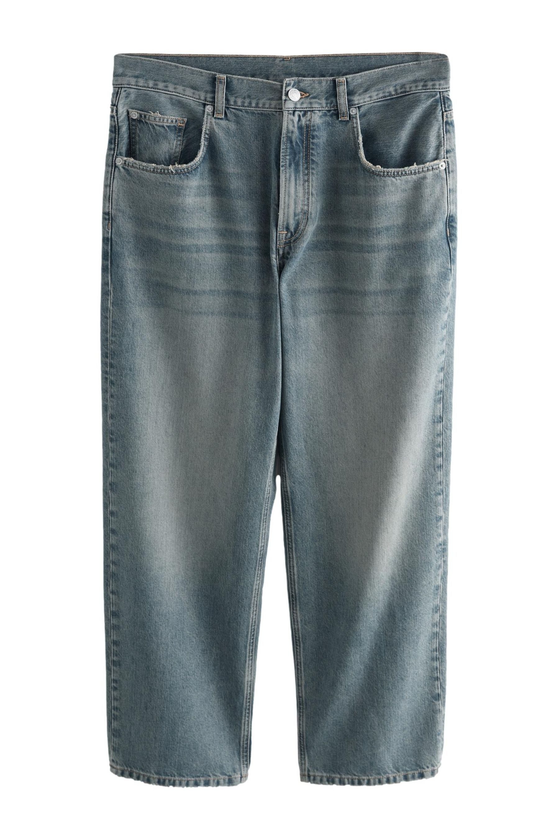 Weite Jeans Baggy Fit Jeans mit Authentic-Waschung