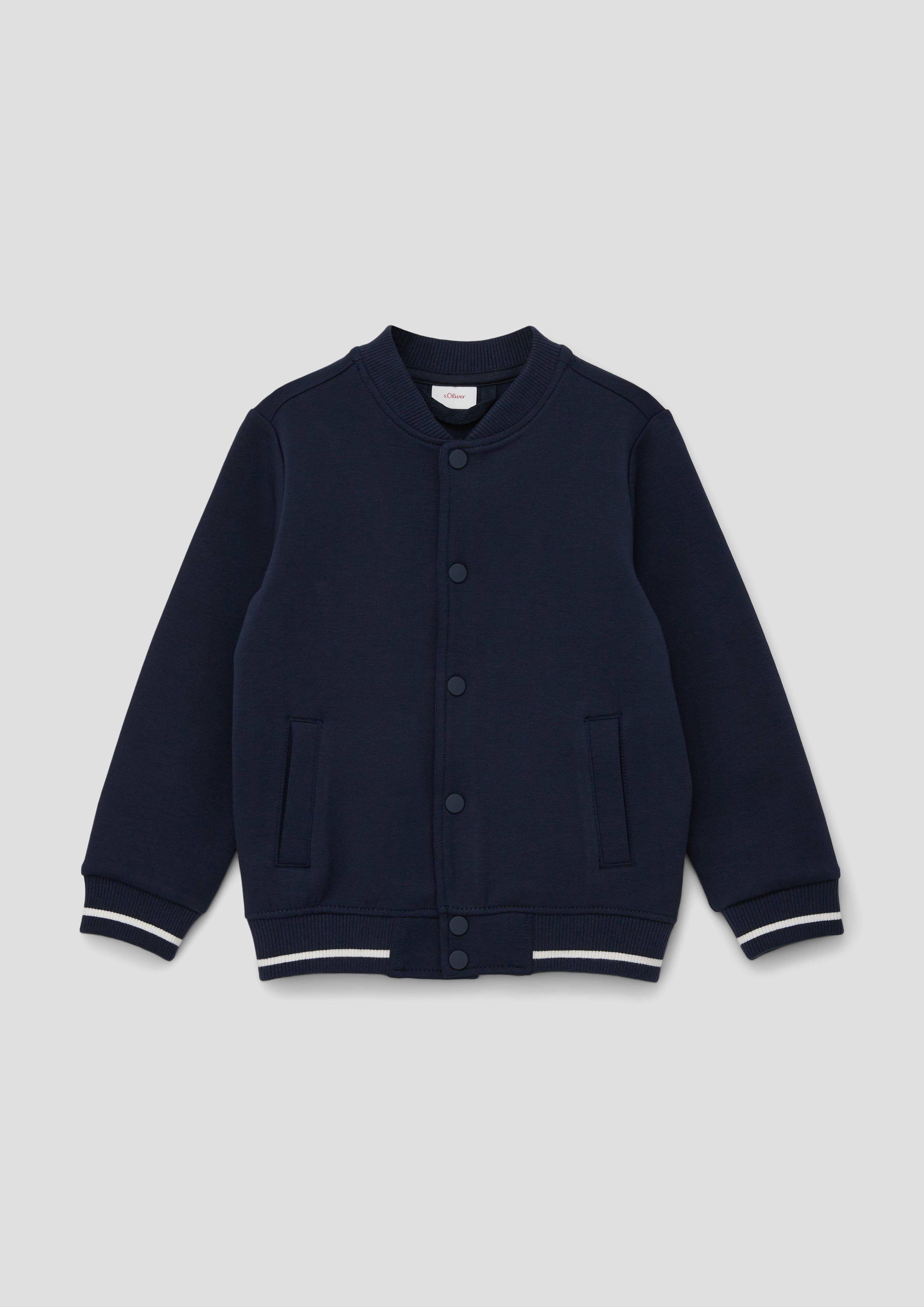 navy Scuba Kontrast-Details Blouson Sweatjacke s.Oliver aus